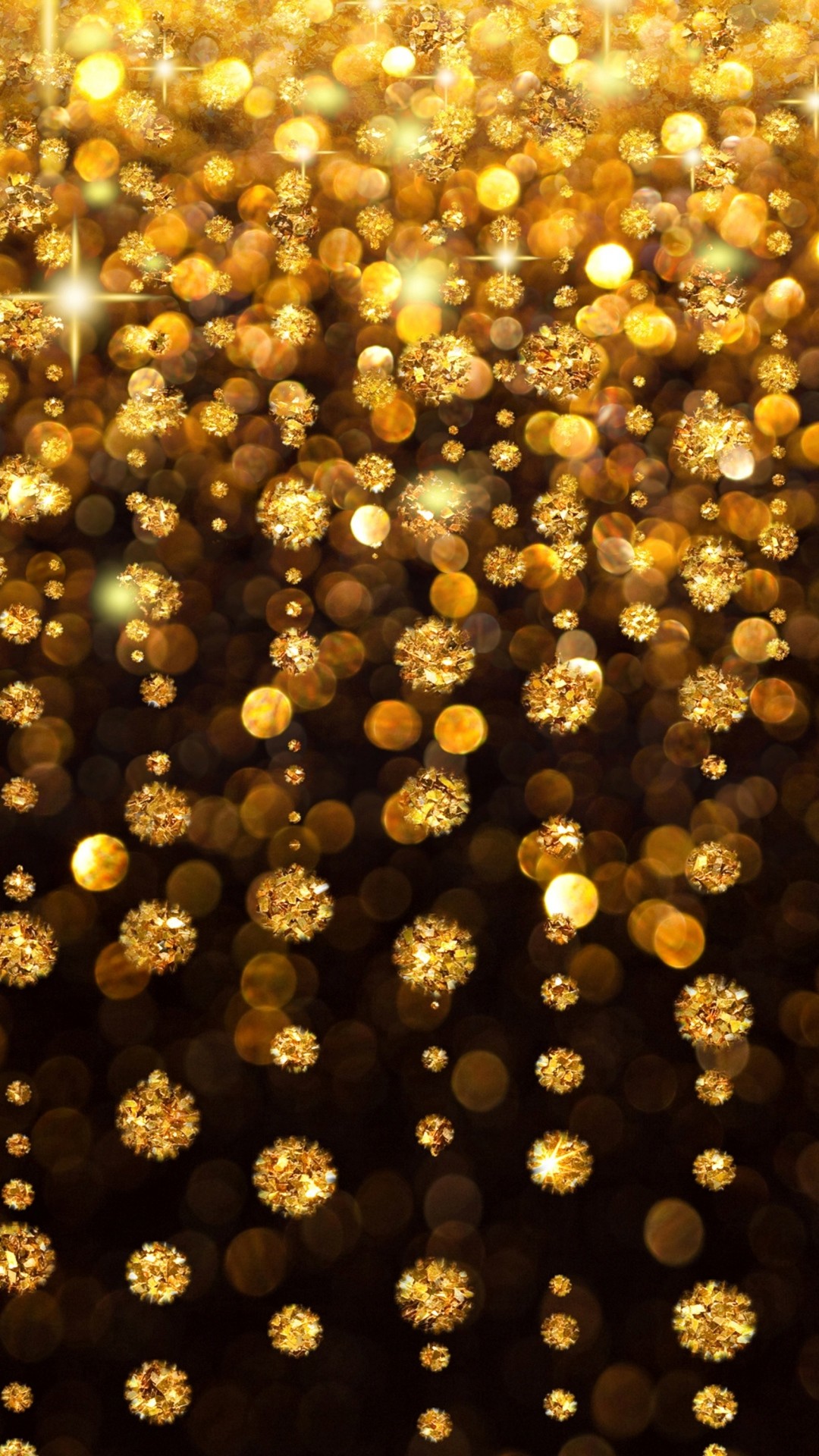 1080x1920 Gold Rain Shine Holiday Background Flicker Glow Jewelry Stones Light iPhone  8 wallpaper