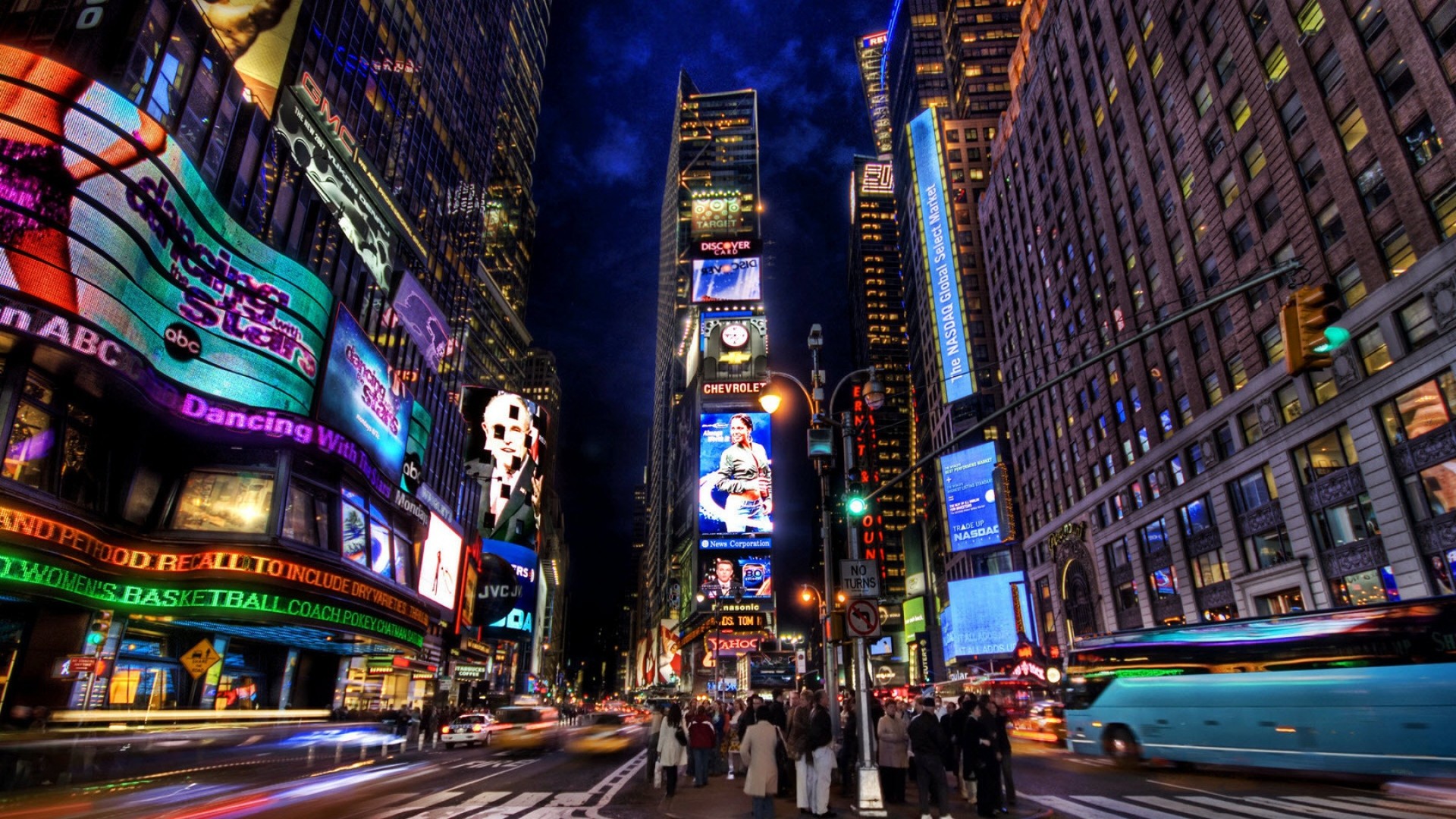 1920x1080 Preview wallpaper new york, times square, street, night, home, people,