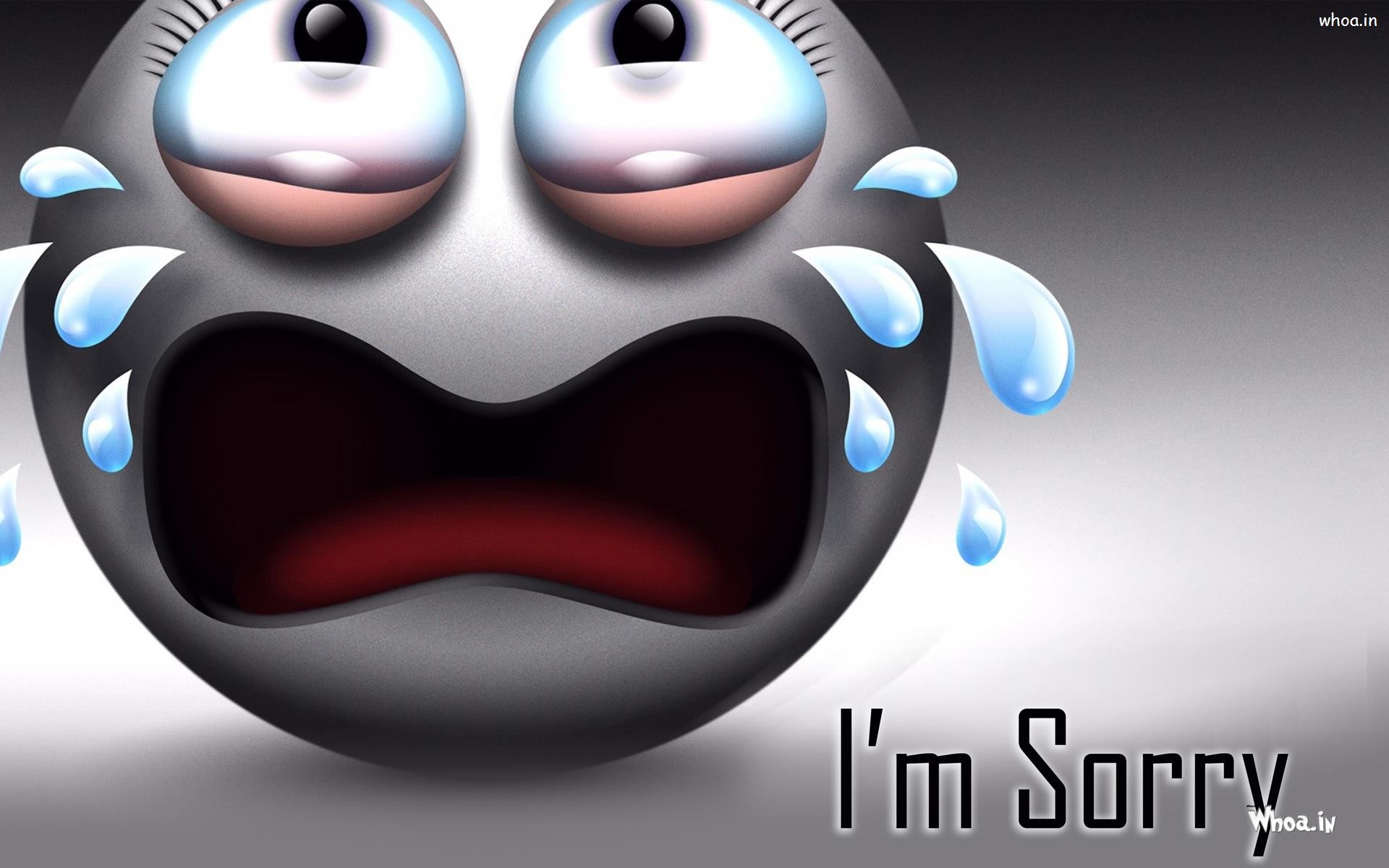 1920x1200 ... I m Sorry 3D HD with Sad Smily Face Wallpaper ...