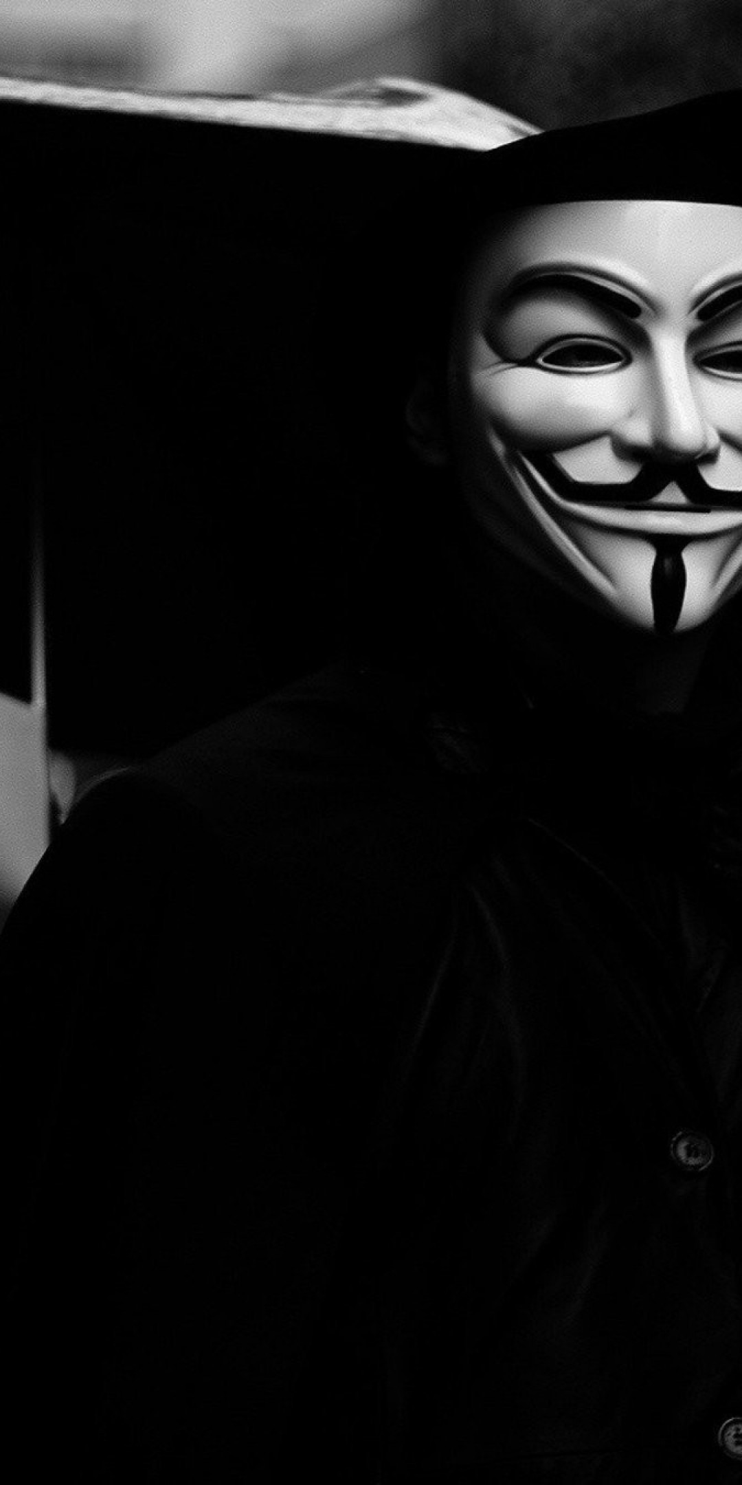 1080x2160 V For Vendetta, Mask, Monochrome