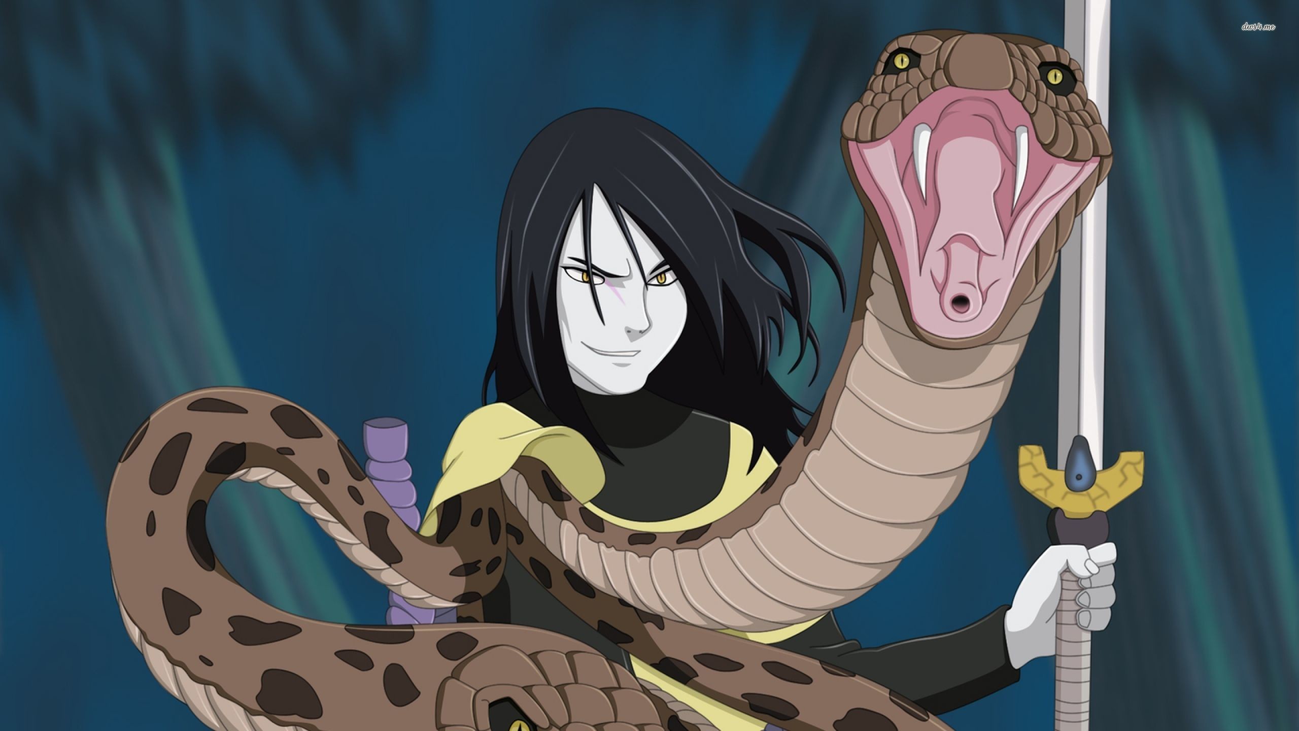 2560x1440 ... Naruto with Orochimaru and his snake wallpaper  ...