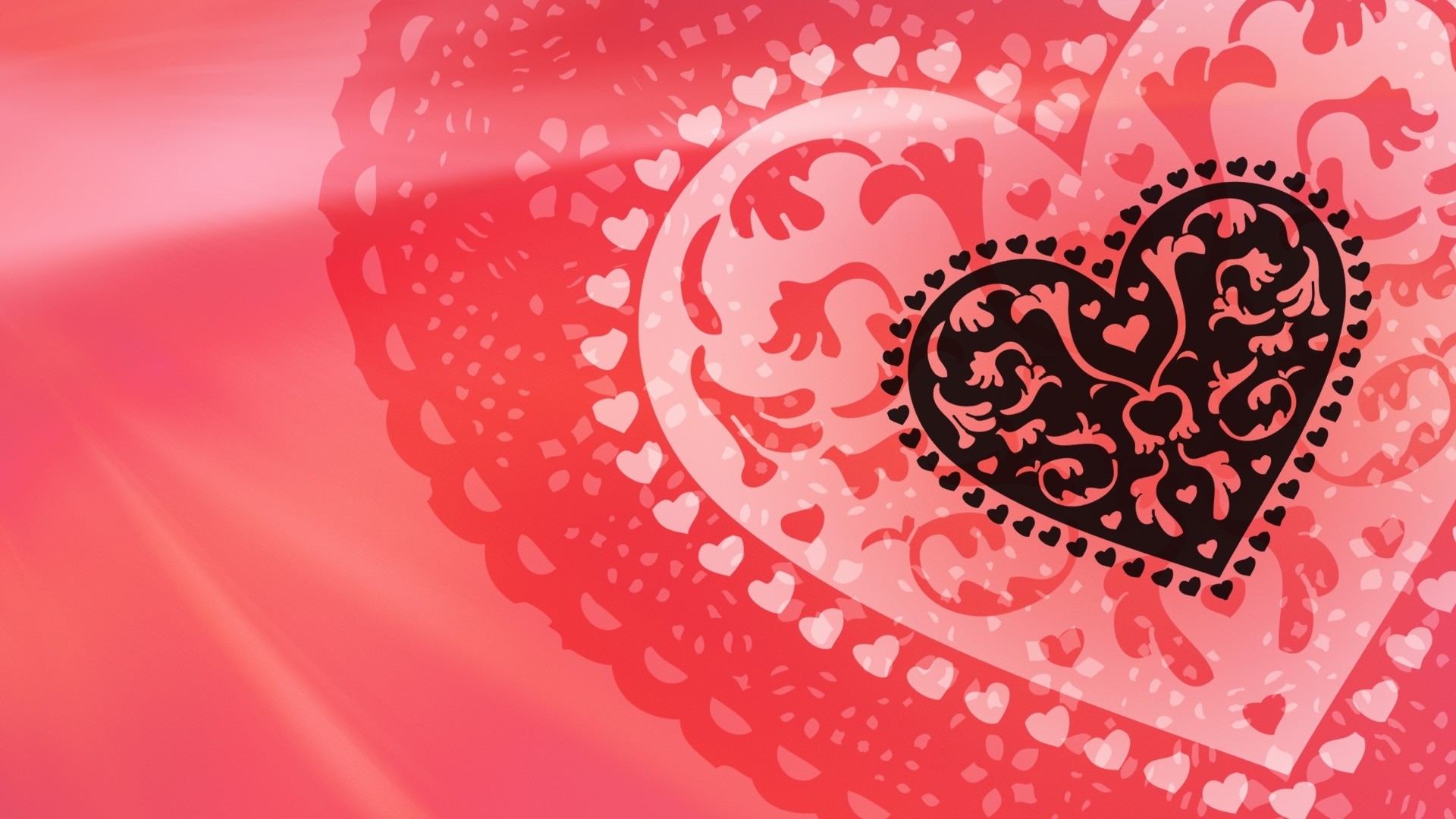 1920x1080  Wallpaper abstraction, pink, heart, pattern