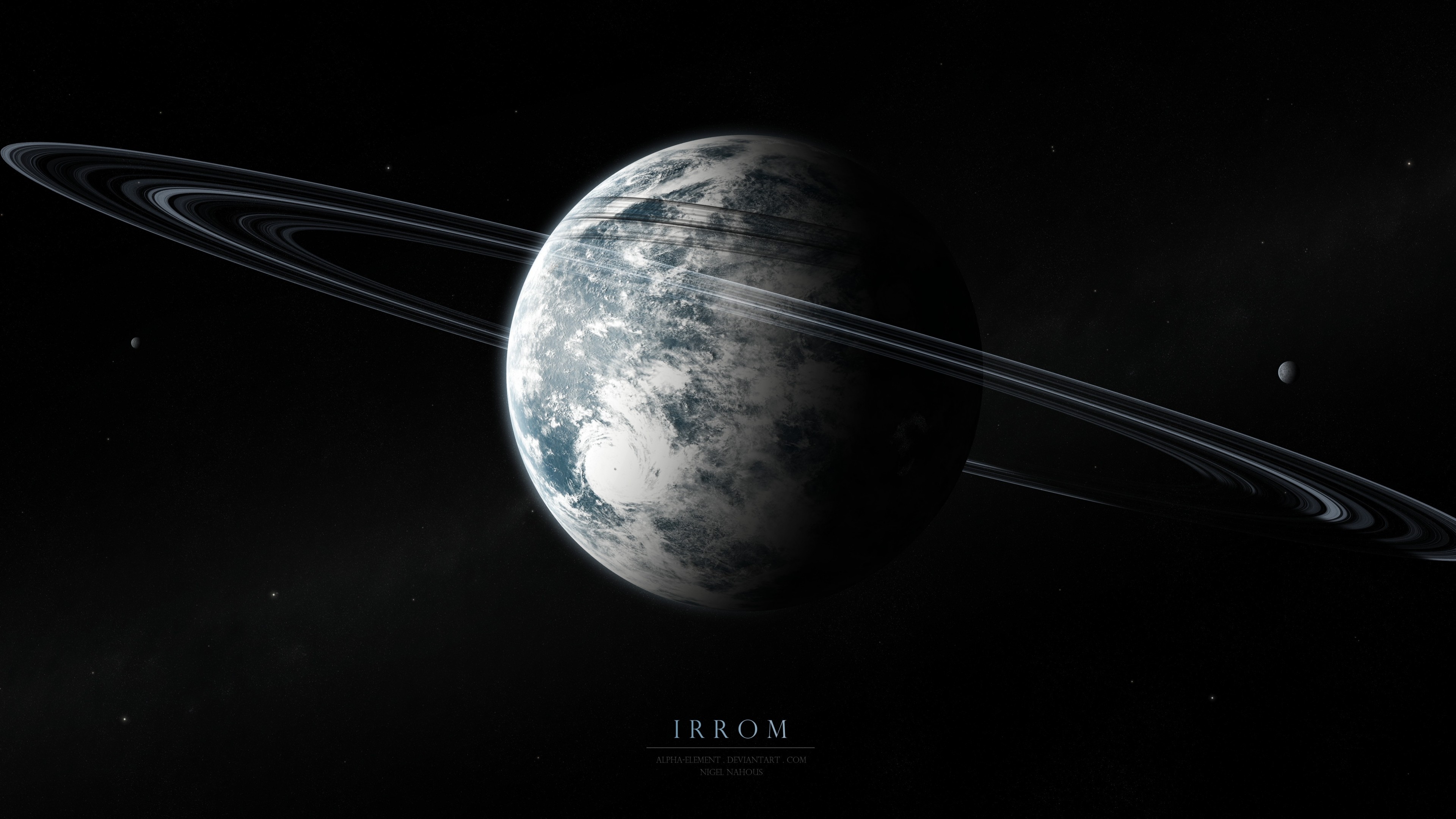3840x2160 Preview wallpaper irrom, space, planets, moons, stars 