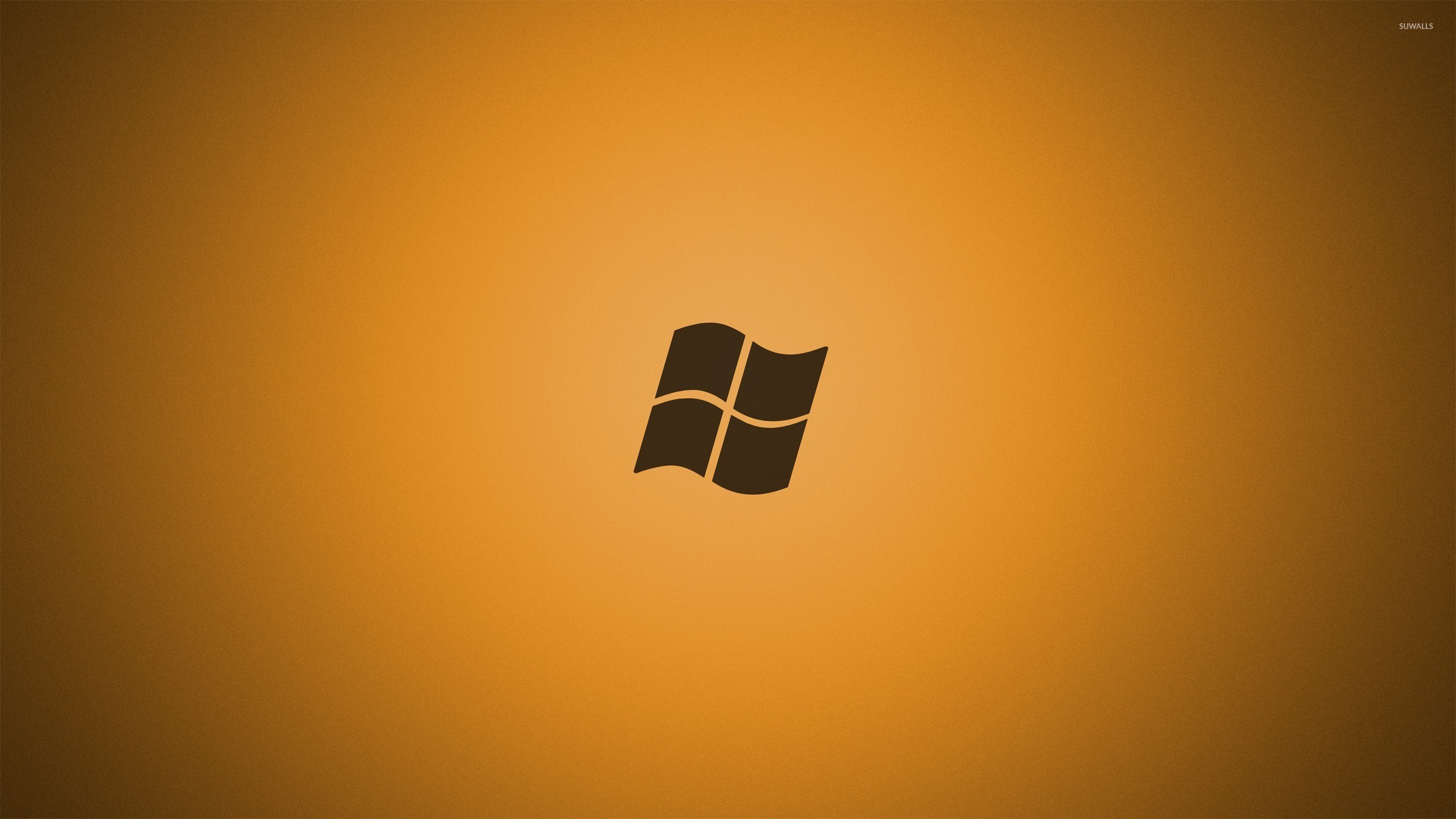 2560x1440 Windows 7 logo on golden background wallpaper