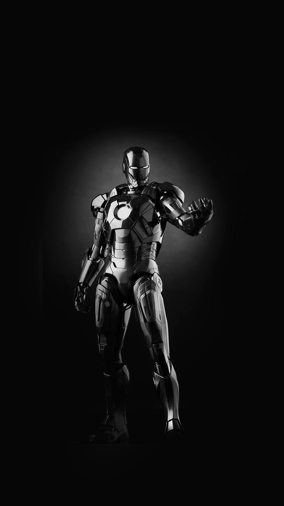 1080x1920 Ironman Dark Figure Hero Art Avengers Bw #iPhone #6 #plus #wallpaper