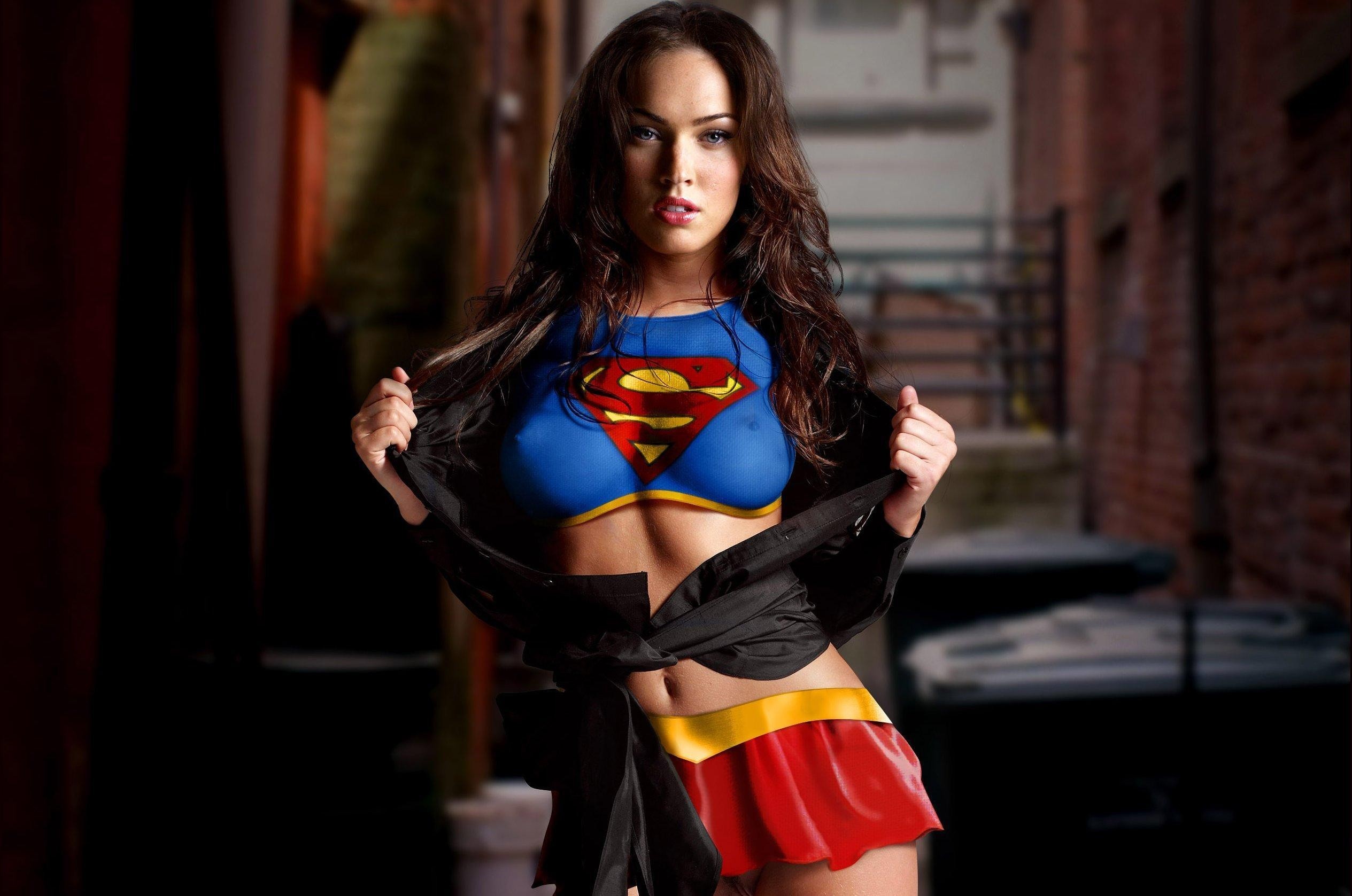 2529x1677 Sexy Hot Megan Fox in superman t-shirt / superwoman