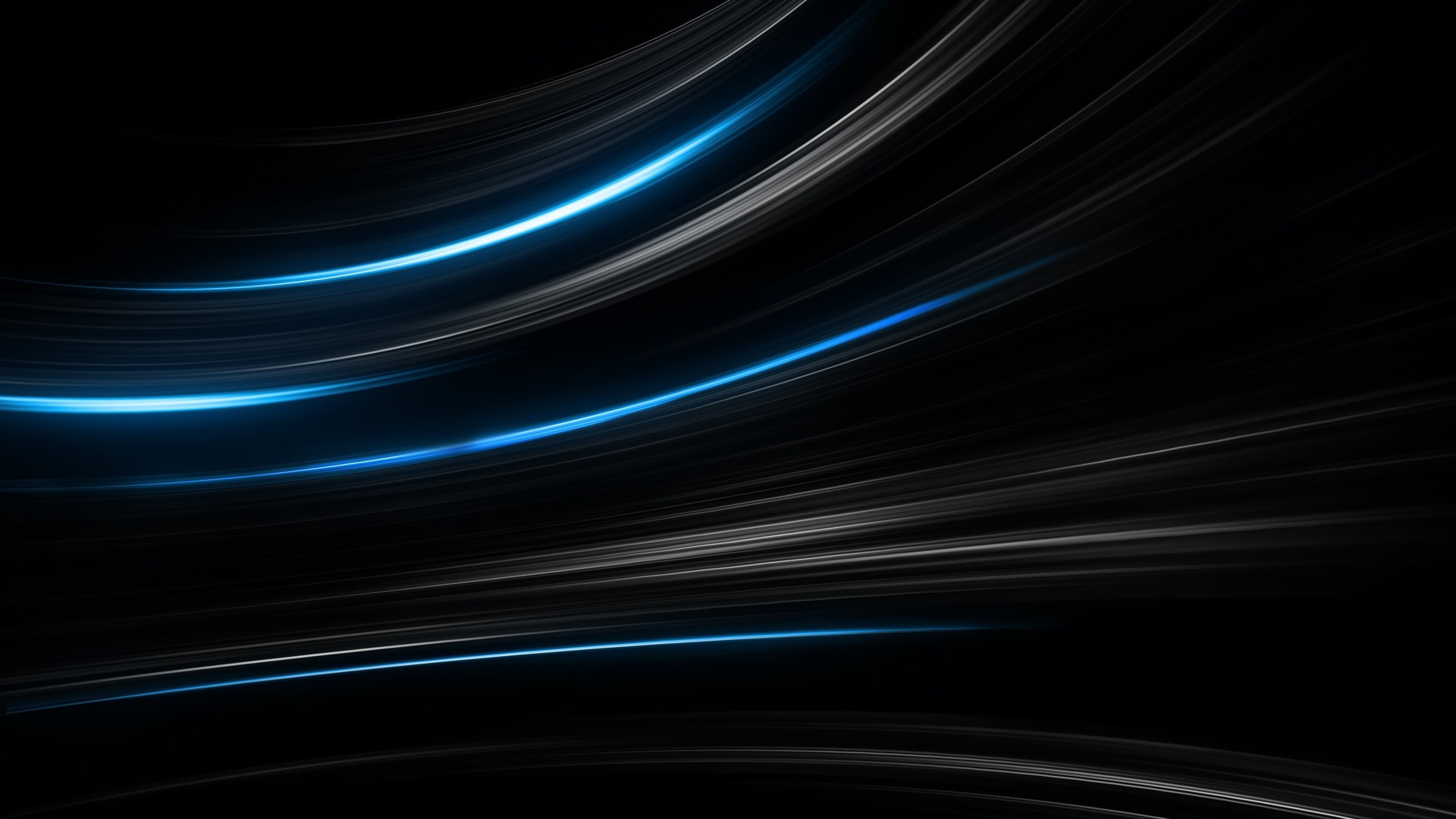 3840x2160 Black and Blue Abstract Stripes 4K Wallpaper