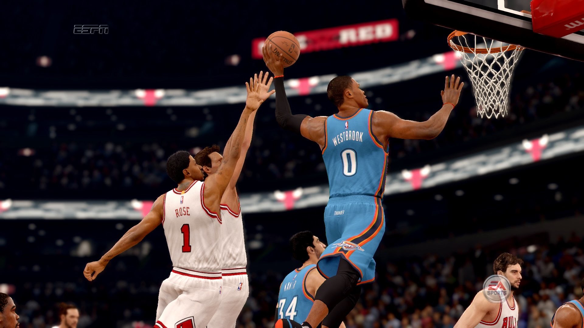 1920x1080 NBA LIVE 16 - Russel Westbrook Sick 1 Handed Dunk [1080p 60fps] - YouTube