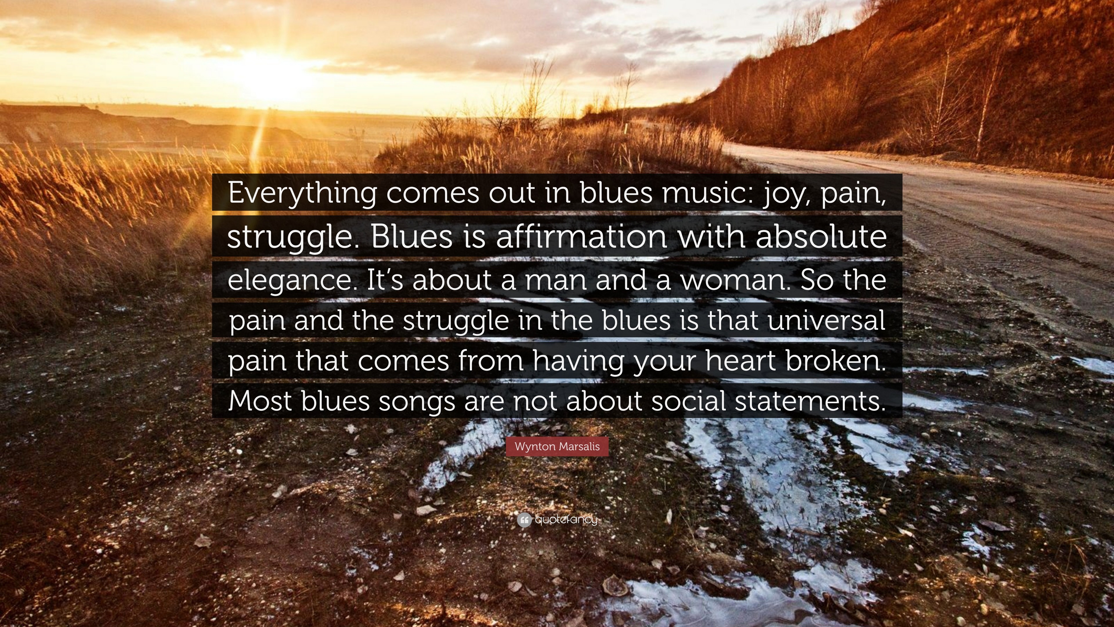 3840x2160 Wynton Marsalis Quote: “Everything comes out in blues music: joy, pain,