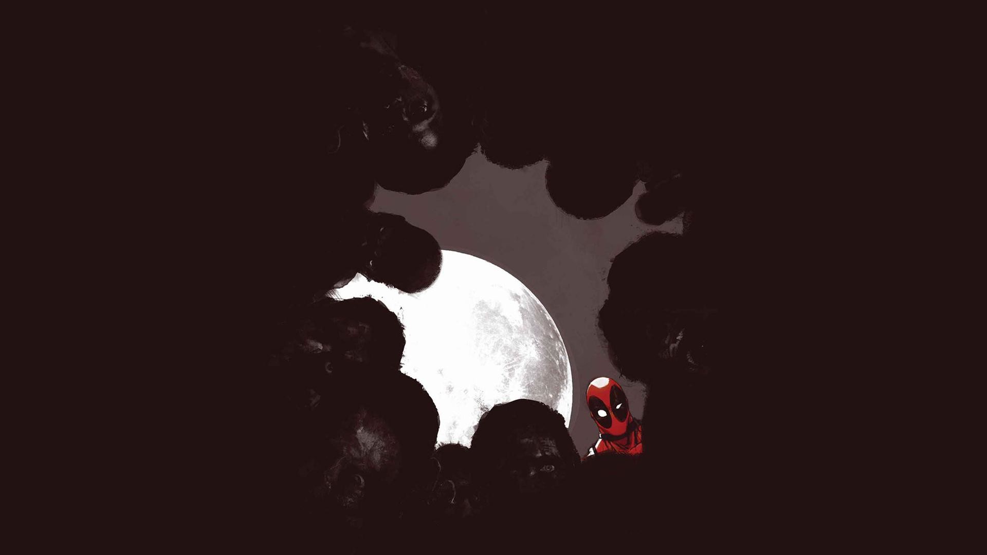 1920x1080 HD Deadpool Marvel Moon Night Zombie Superhero HD Desktop Wallpaper