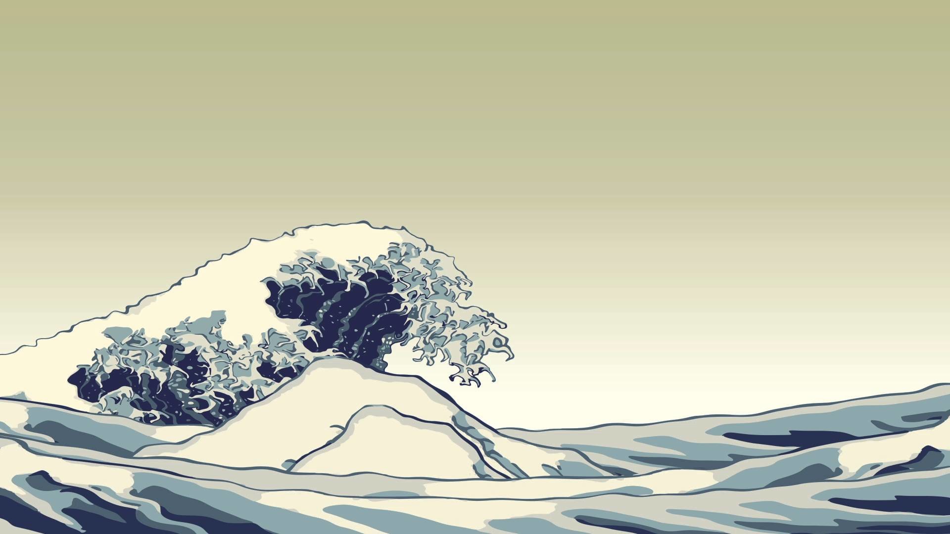 1920x1080 "Great Wave" animation, Ukiyo-e