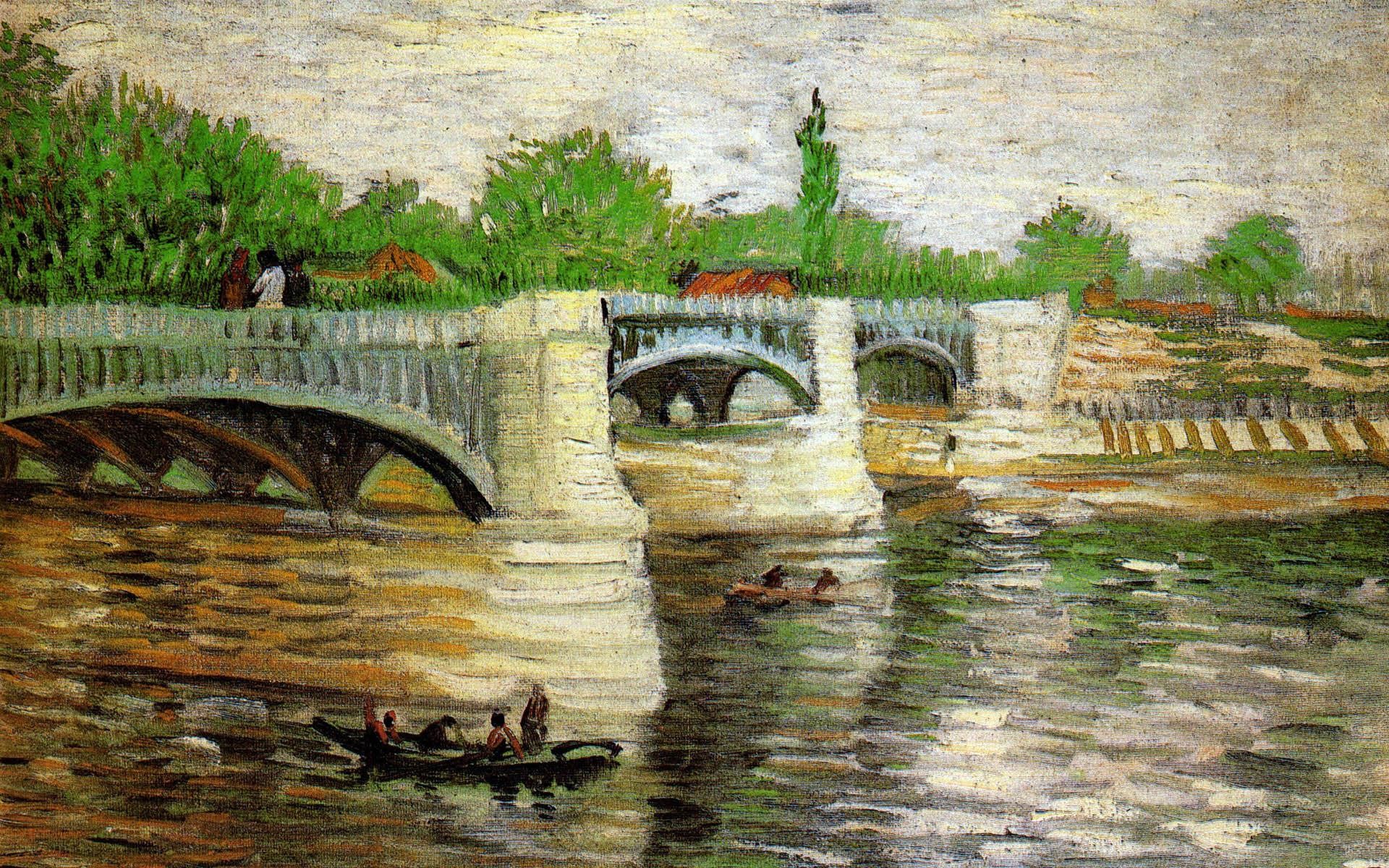1920x1200 Bridge Over Water Van Gogh HD Wallpaper