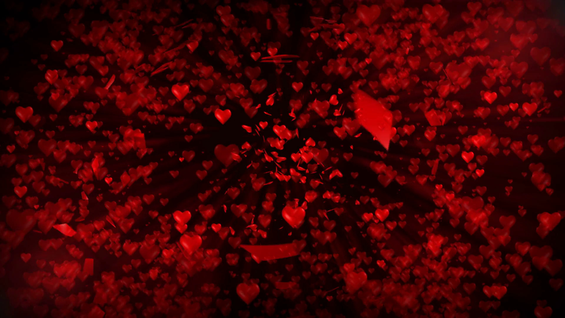 1920x1080 Subscription Library 3d animation of giant romantic red heart growing  larger and burst into little red hearts pattern
