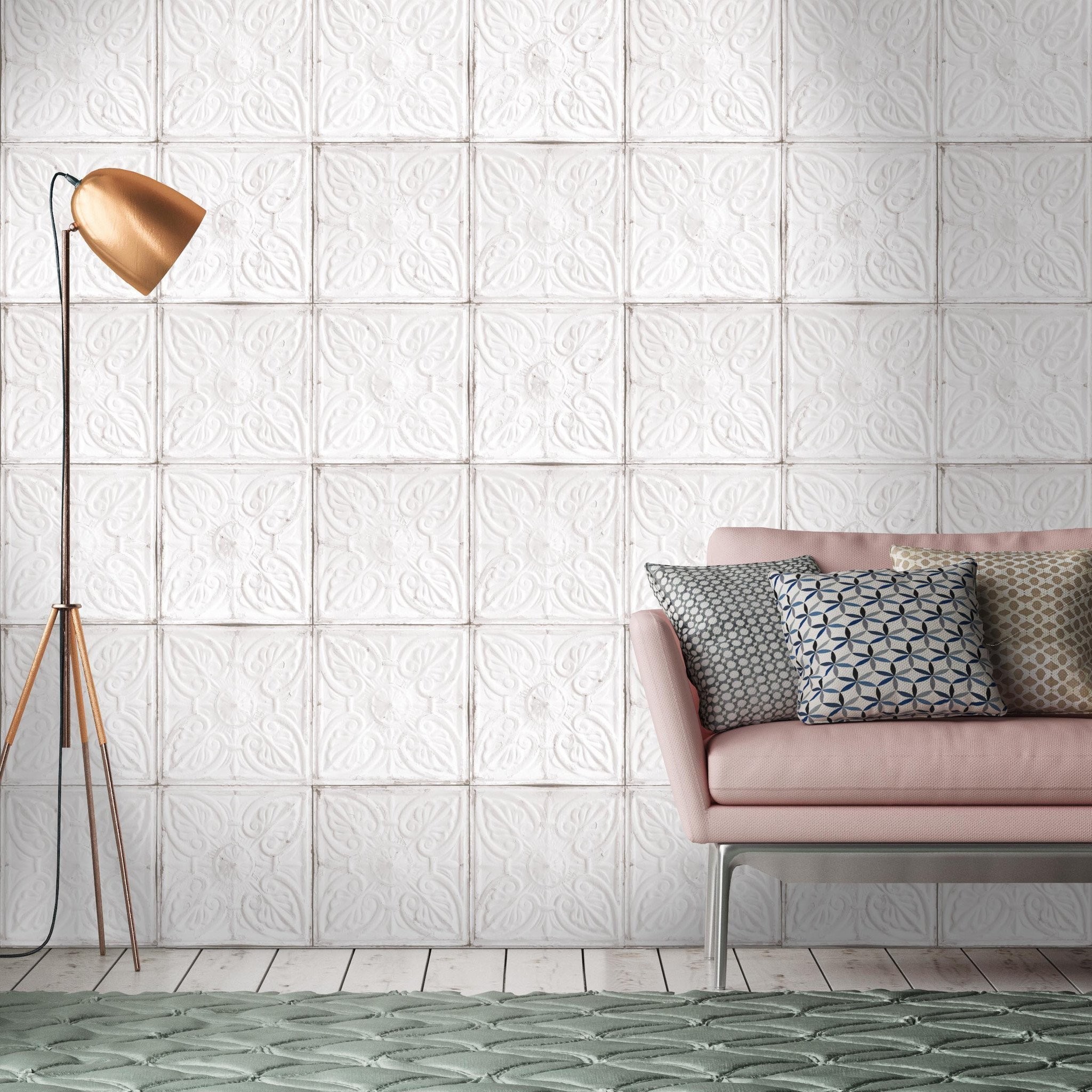 2048x2048 ... WALLPAPER - Tin Tile Wallpaper In White By Woodchip & Magnolia ...