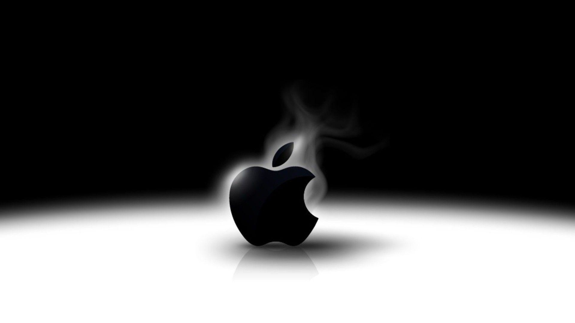 1920x1080 <b>Black</b> Glossy <b>Apple Logo</