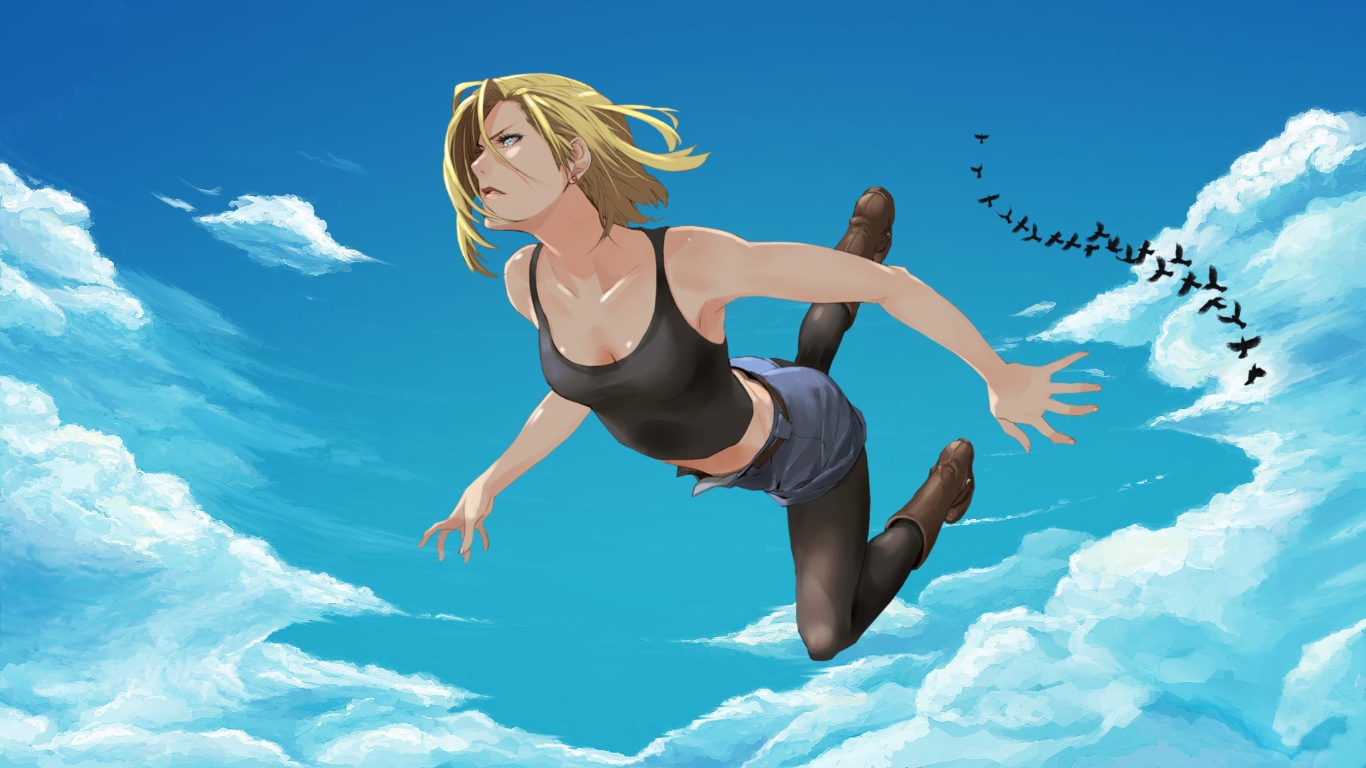 1920x1080 Anime  Android 18 Dragon Ball blonde anime girls cleavage