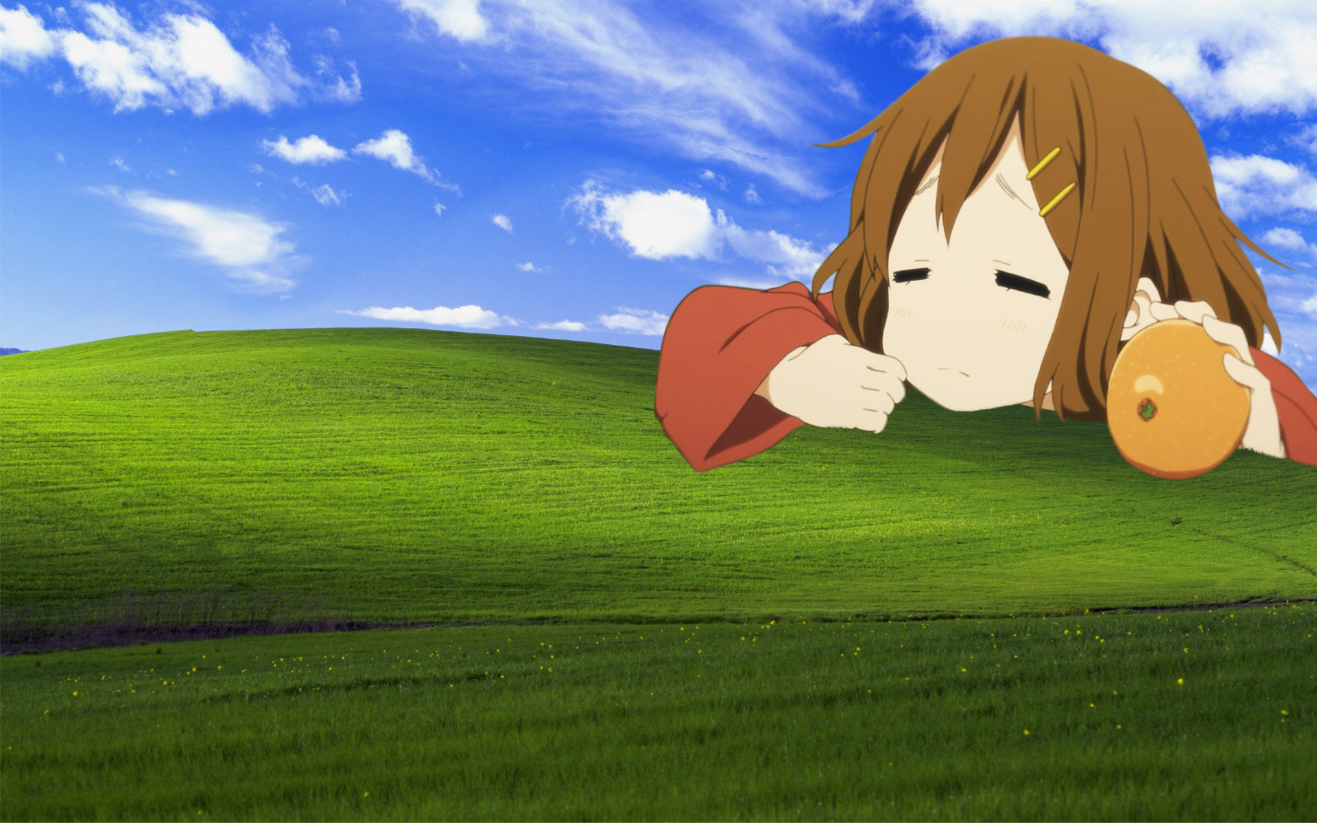 1920x1200 Anime Wallpaper : K-ON : Yui x Windows XP