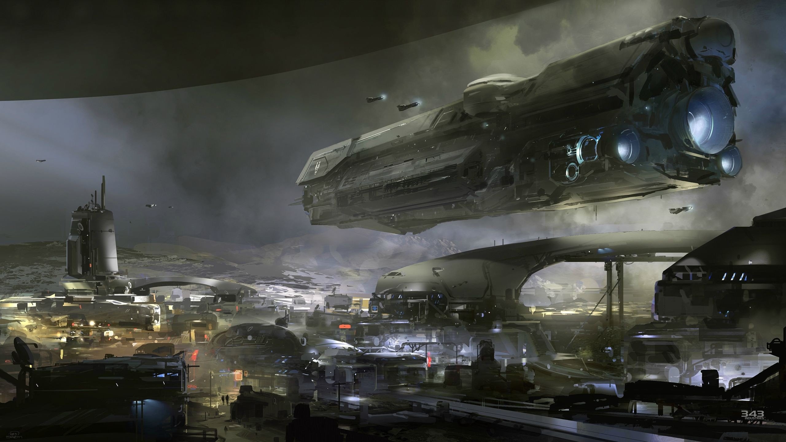 2560x1440 Halo Spaceships UNSC Infinity Digital Art