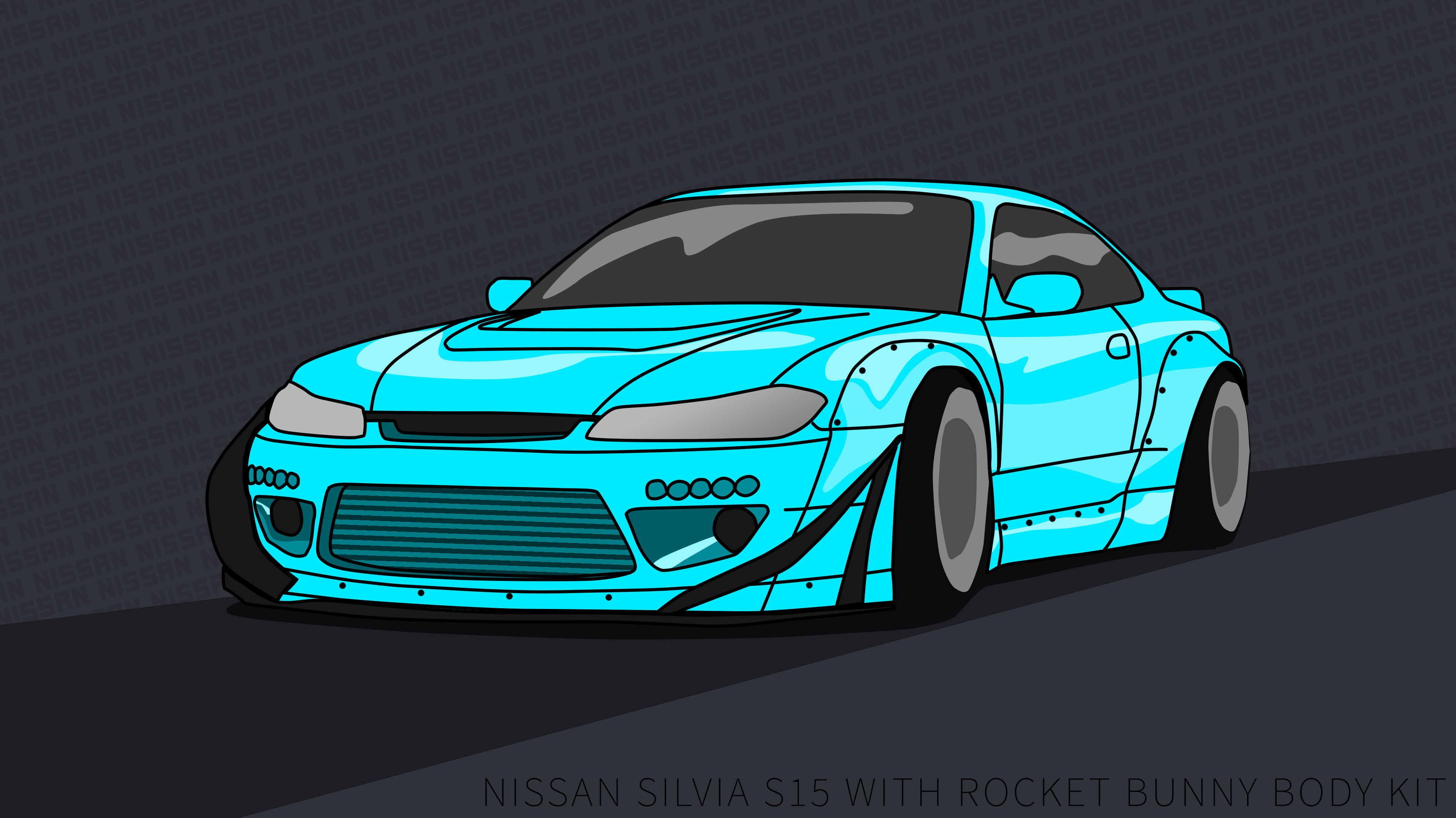 3840x2160 ... Nissan Silvia S15 wallpaper 4k rocket bunny LgtBlu by ItsBarney01