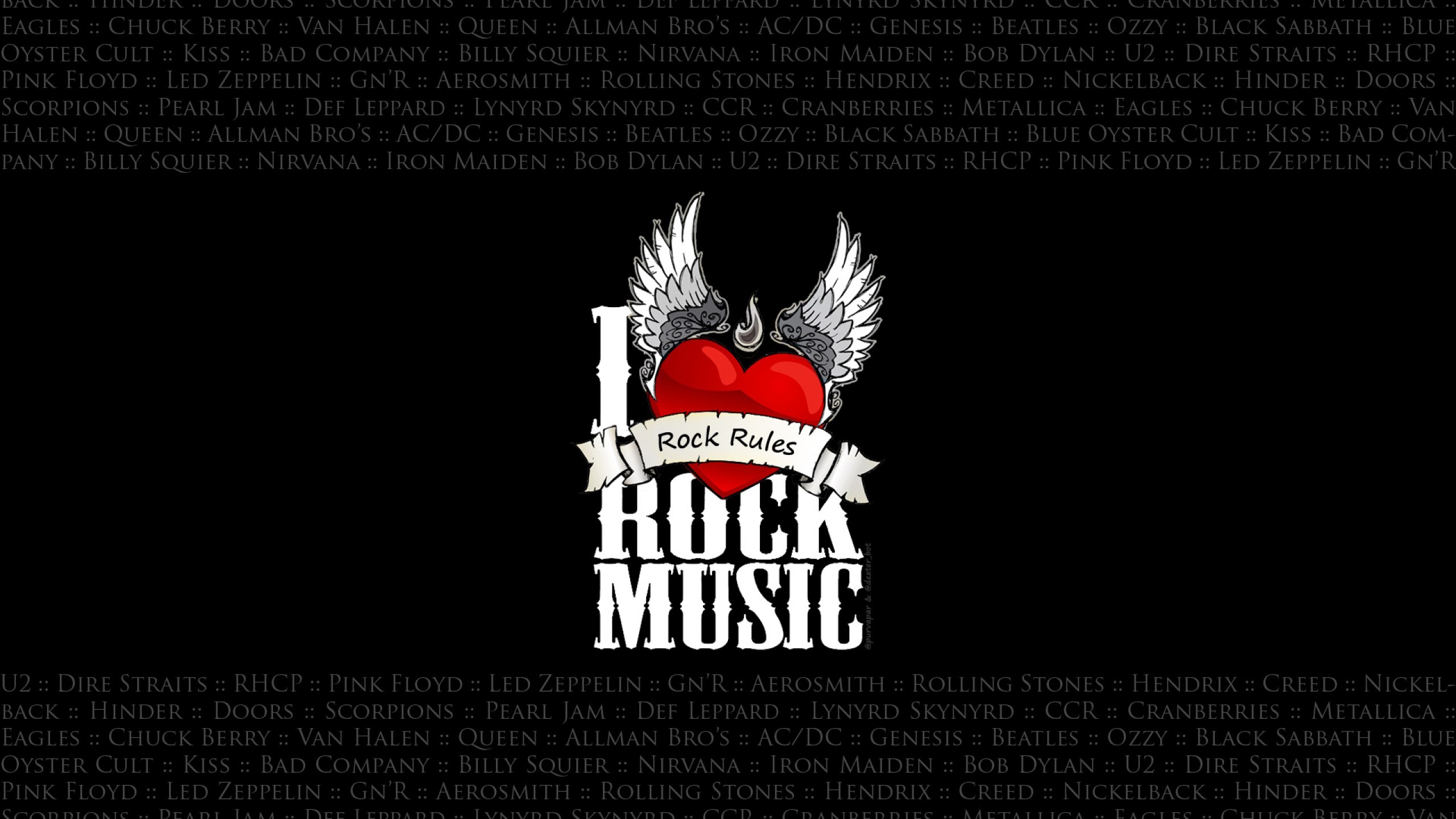 2560x1440 I Love Rock Music