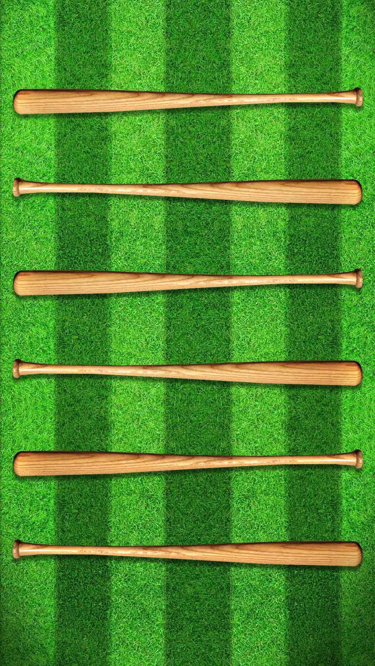 1242x2208 Shelves Baseball Field Green Wooden Bat Game
