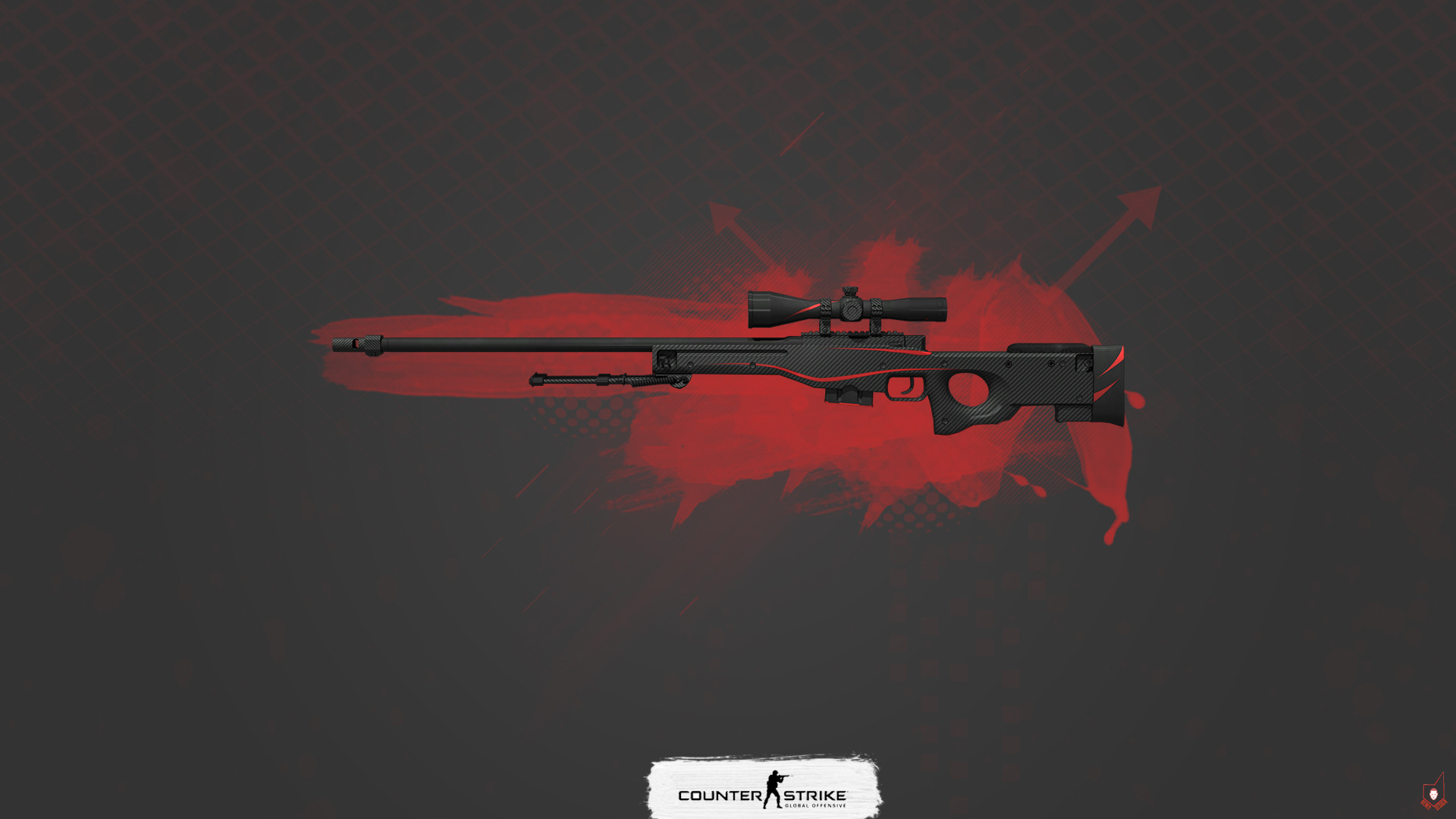 Download wallpaper counter strike, global offensive, awp, skin, cs:go,  asiimov, section weapon in resolution 1366x768