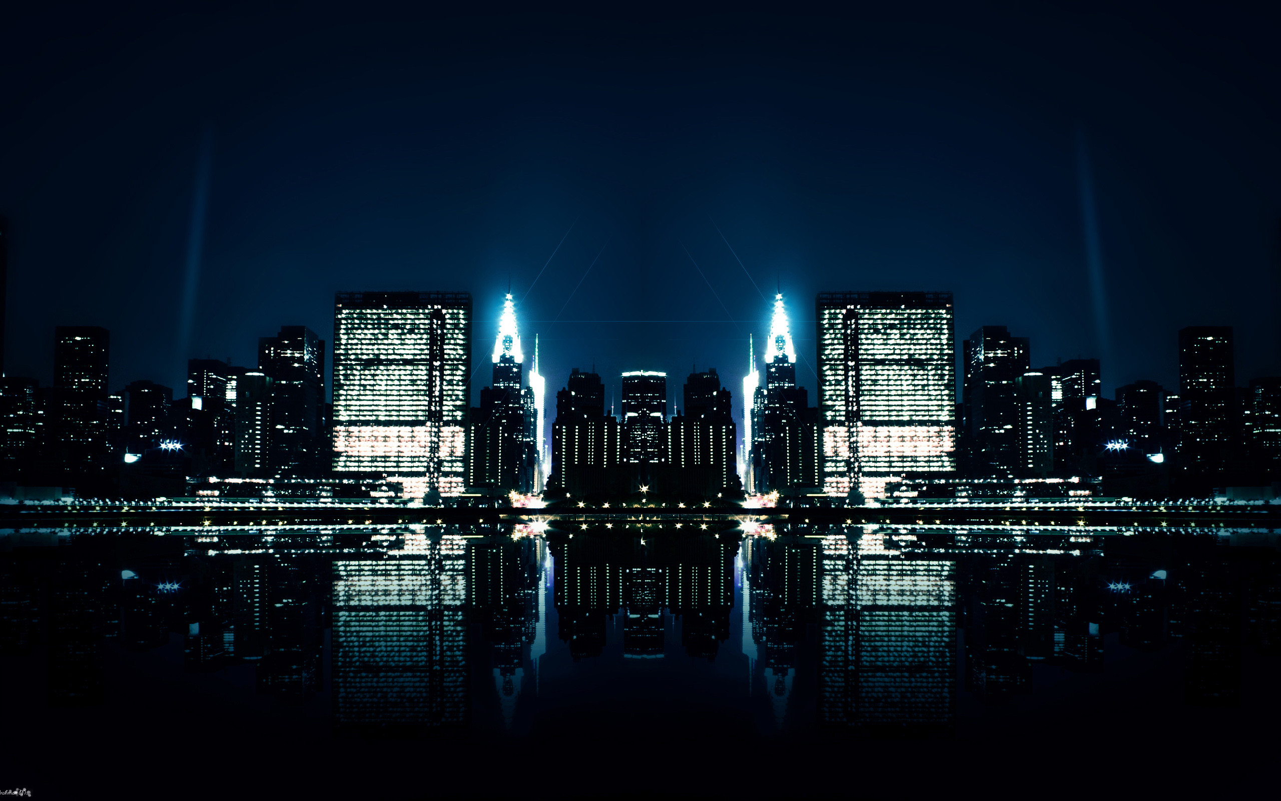 2560x1600 City Night Reflections