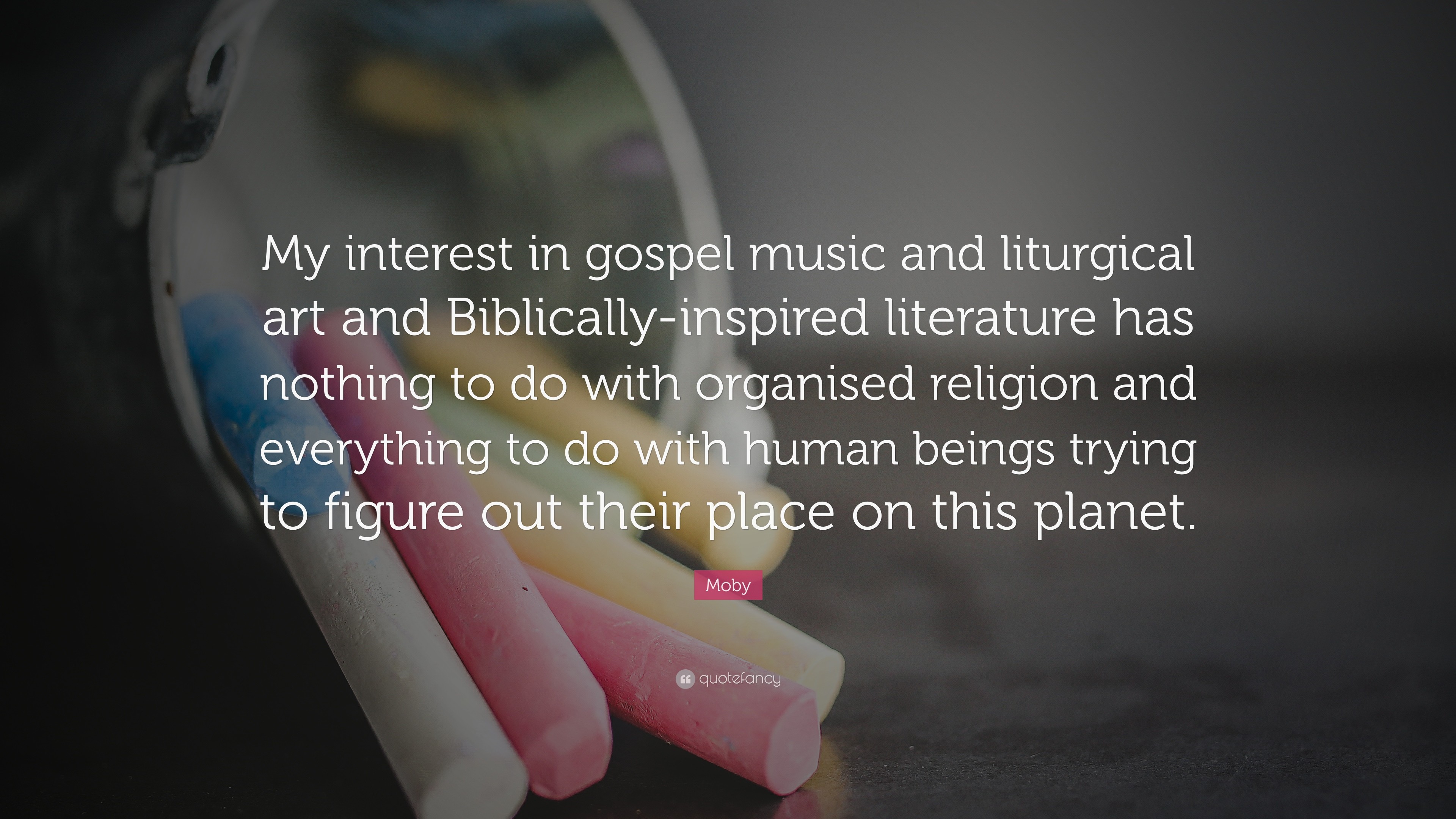 3840x2160 Moby Quote: “My interest in gospel music and liturgical art and  Biblically-inspired
