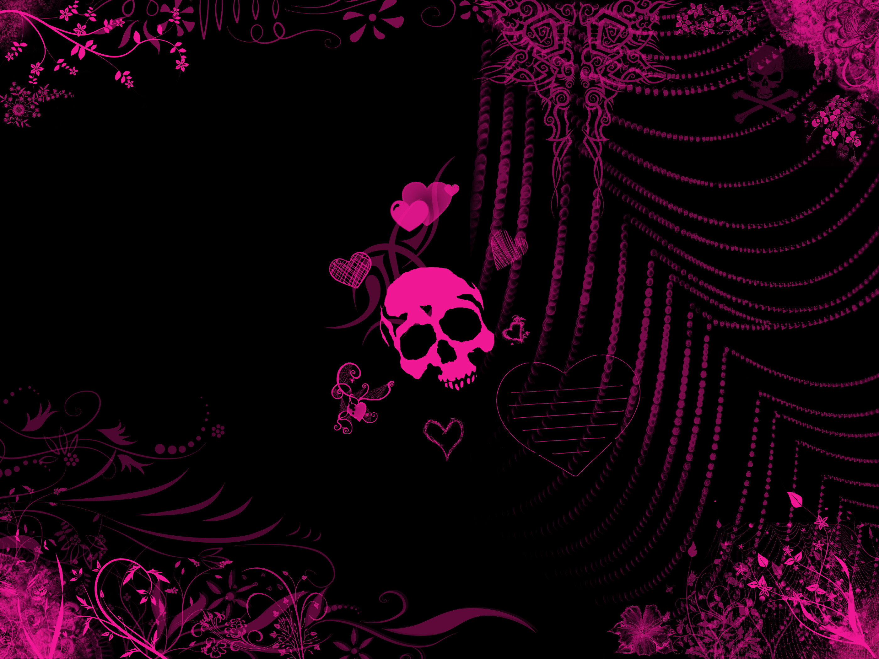 2800x2100 Girly Skull Wallpaper Related wallpaper for pink emo