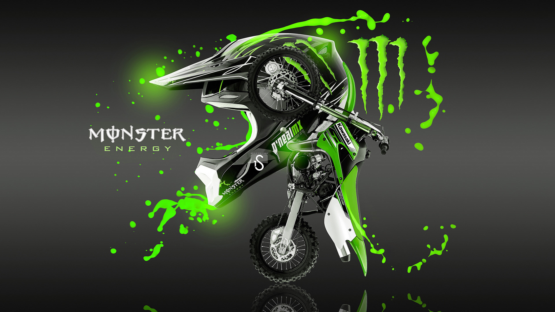 1920x1080 Kawasaki Monster Dirt Bikes - wallpaper. Wallpaper Monster Widescreen Bikes  Monster Energy Wallpapers ...