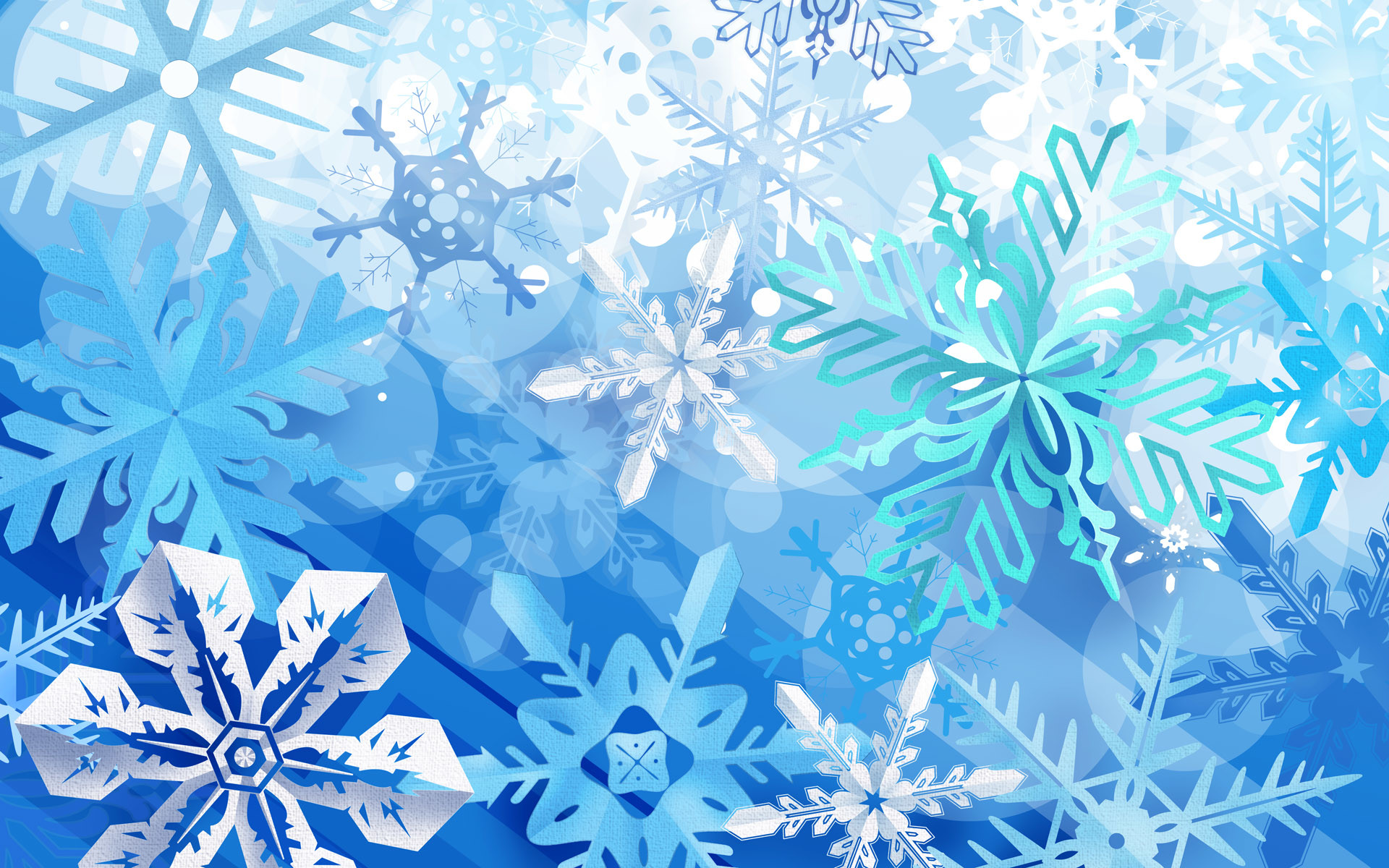 1920x1200 2D Snowflake Wallpaper Image