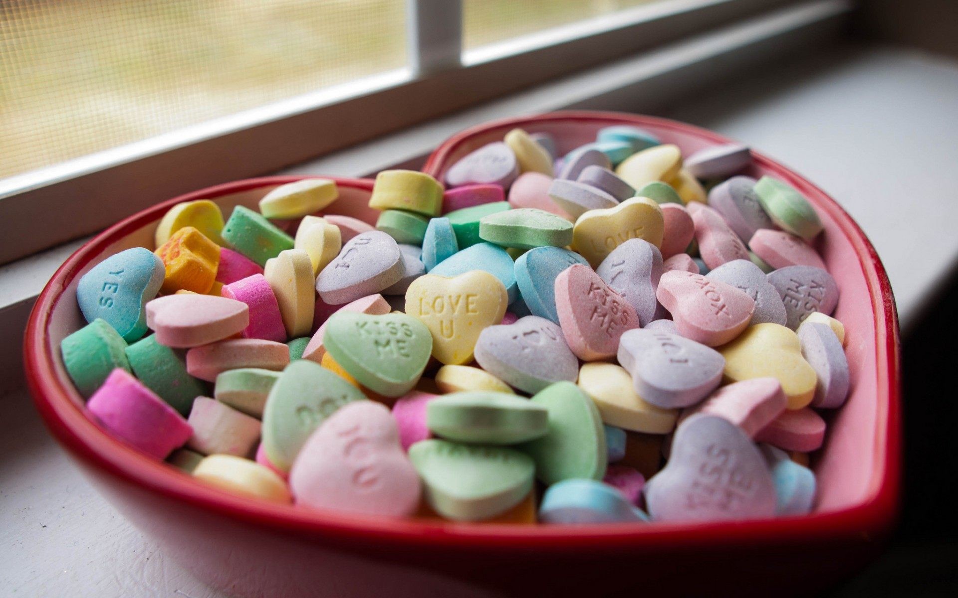 1920x1200 Love Candy Hearts Wallpaper