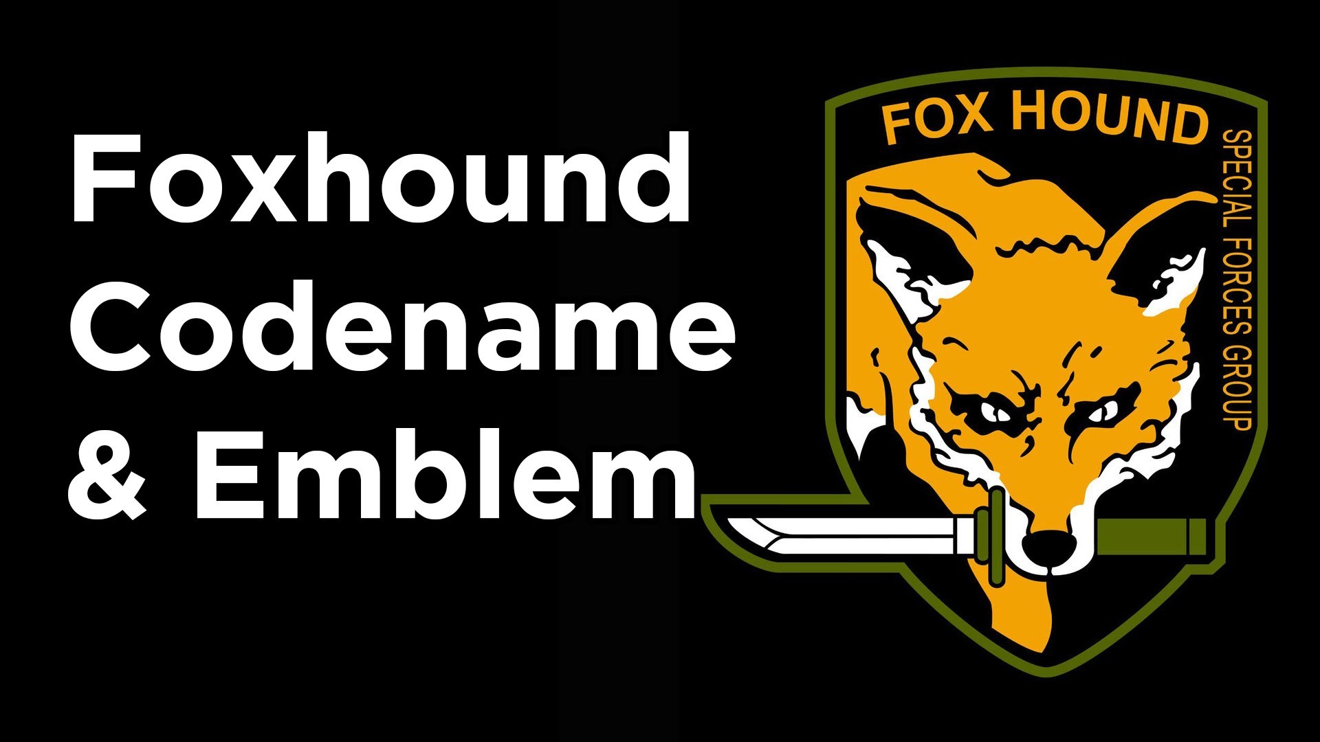 1920x1080 Metal Gear Solid V - Getting Foxhound Codename & Emblem easy way - YouTube