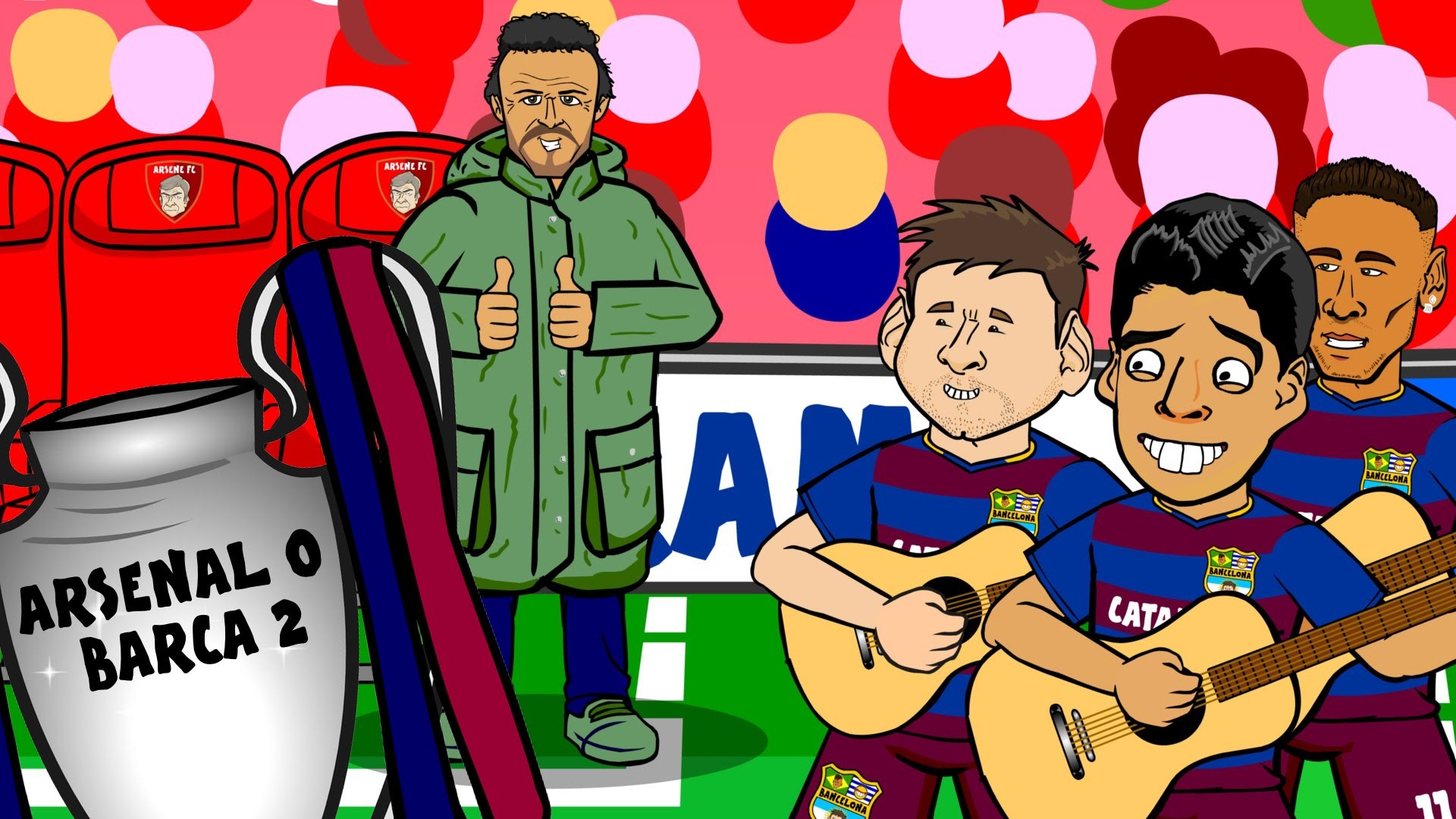 1920x1080 Arsenal vs Barcelona IN SIXTY SECONDS! 0-2 Song (UEFA Champions League  Parody Cartoon 2016) - YouTube