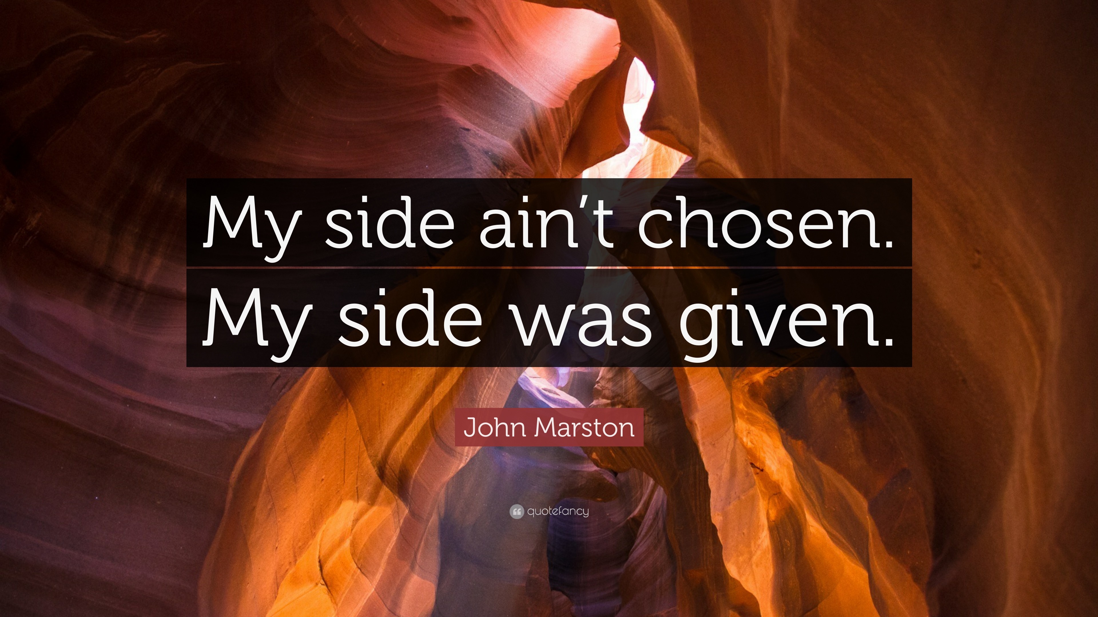 3840x2160 John Marston Quote: “My side ain't chosen. My side was given