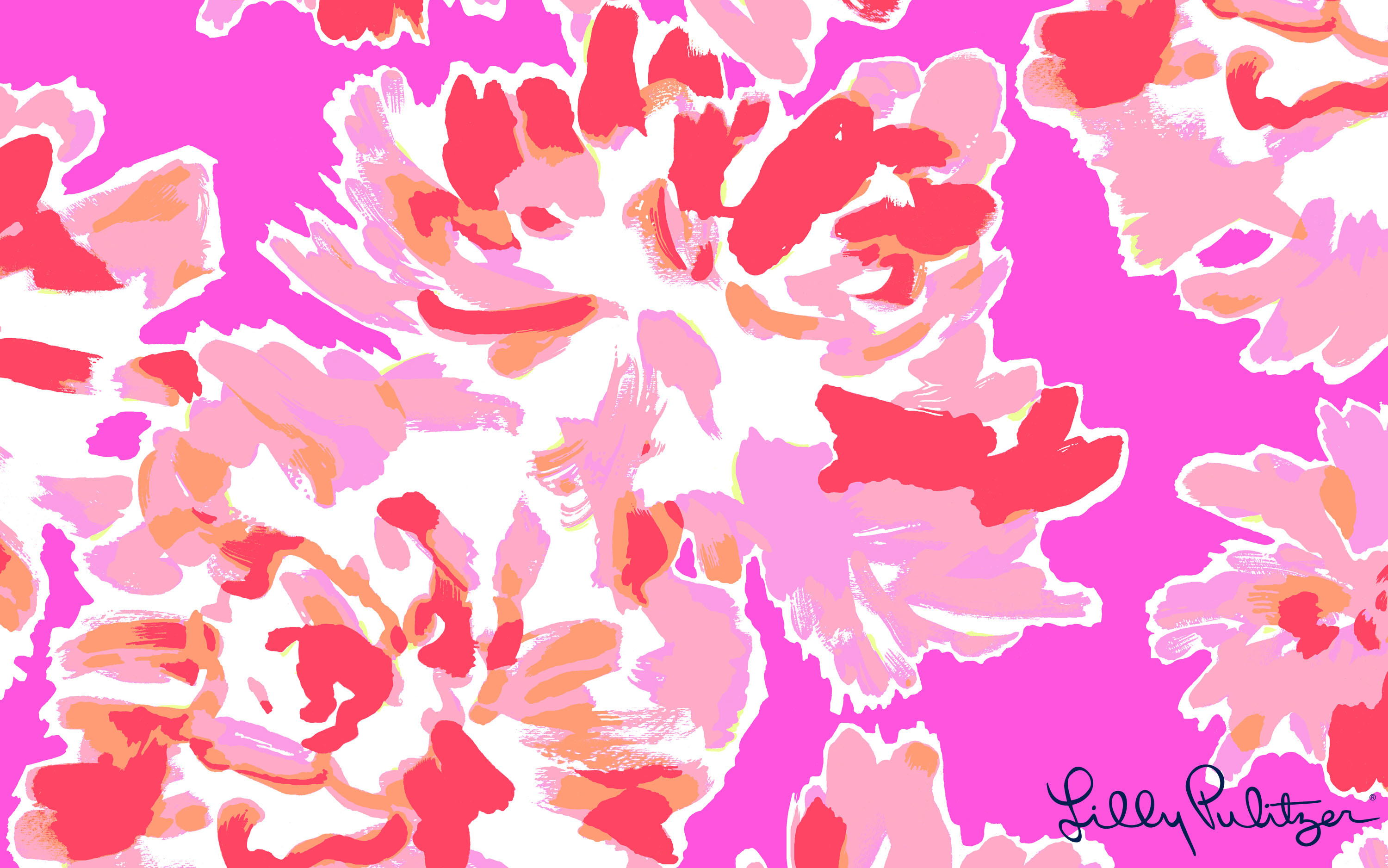 3000x1876 Lilly Pulitzer./ pink Serenade floral desktop Wallpaper