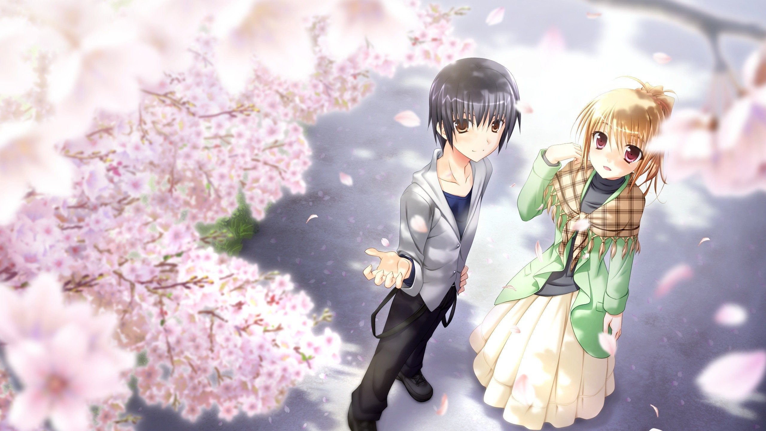 Wallpaper Cute Anime Couple, Romance, Pink Hair, Fujoshi Desu Ga