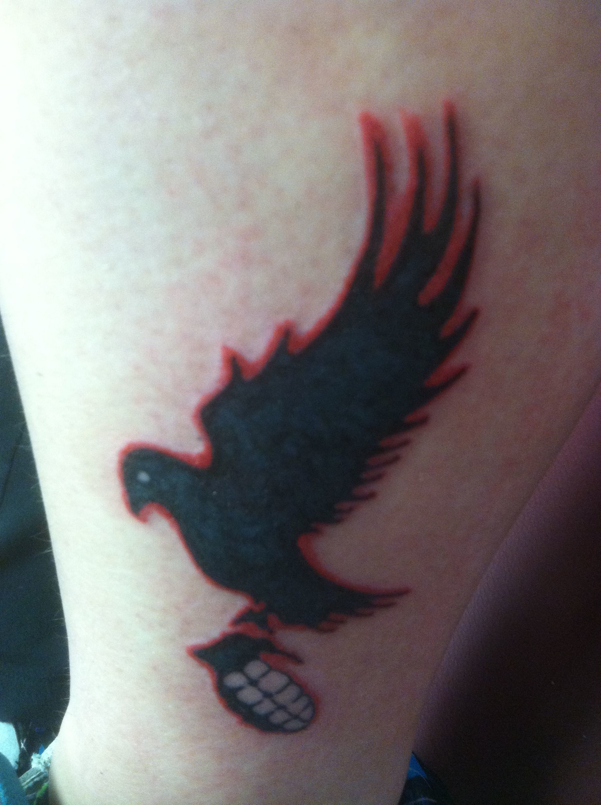 1936x2592 My dove and grenade Hollywood Undead leg tattoo!