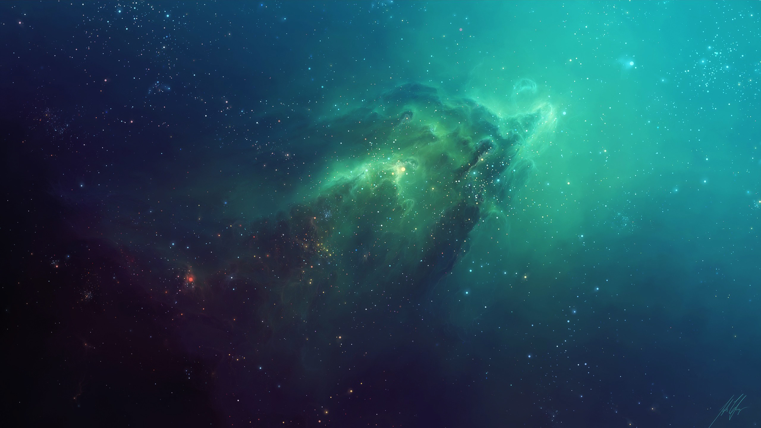 2560x1440 Green-Nebula-Wallpaper-HD
