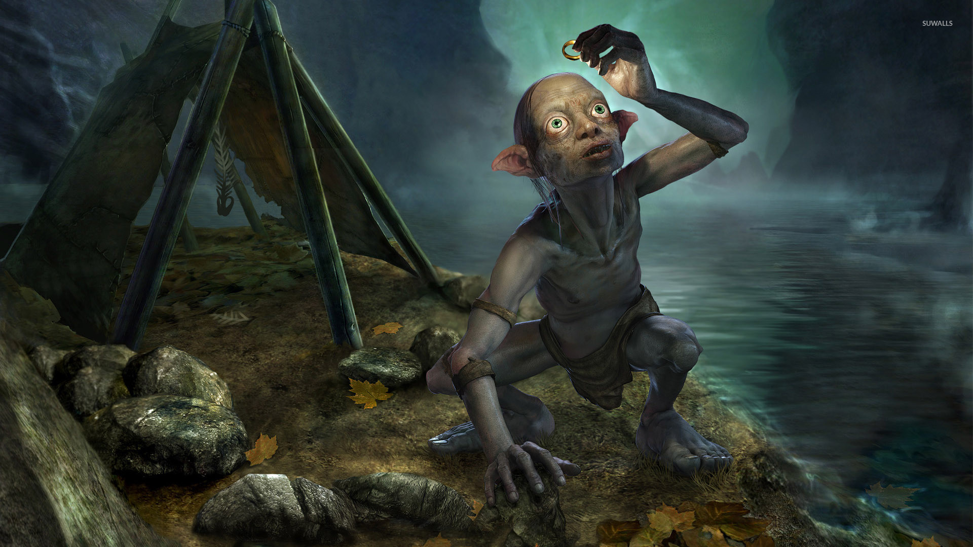 1920x1080 Gollum holding One Ring - The Lord of the Rings wallpaper