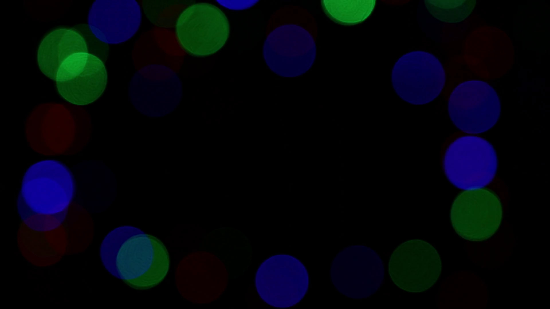 1920x1080 Frame border of colorful multicolor festive Christmas circular bokeh over  dark, blue, green and