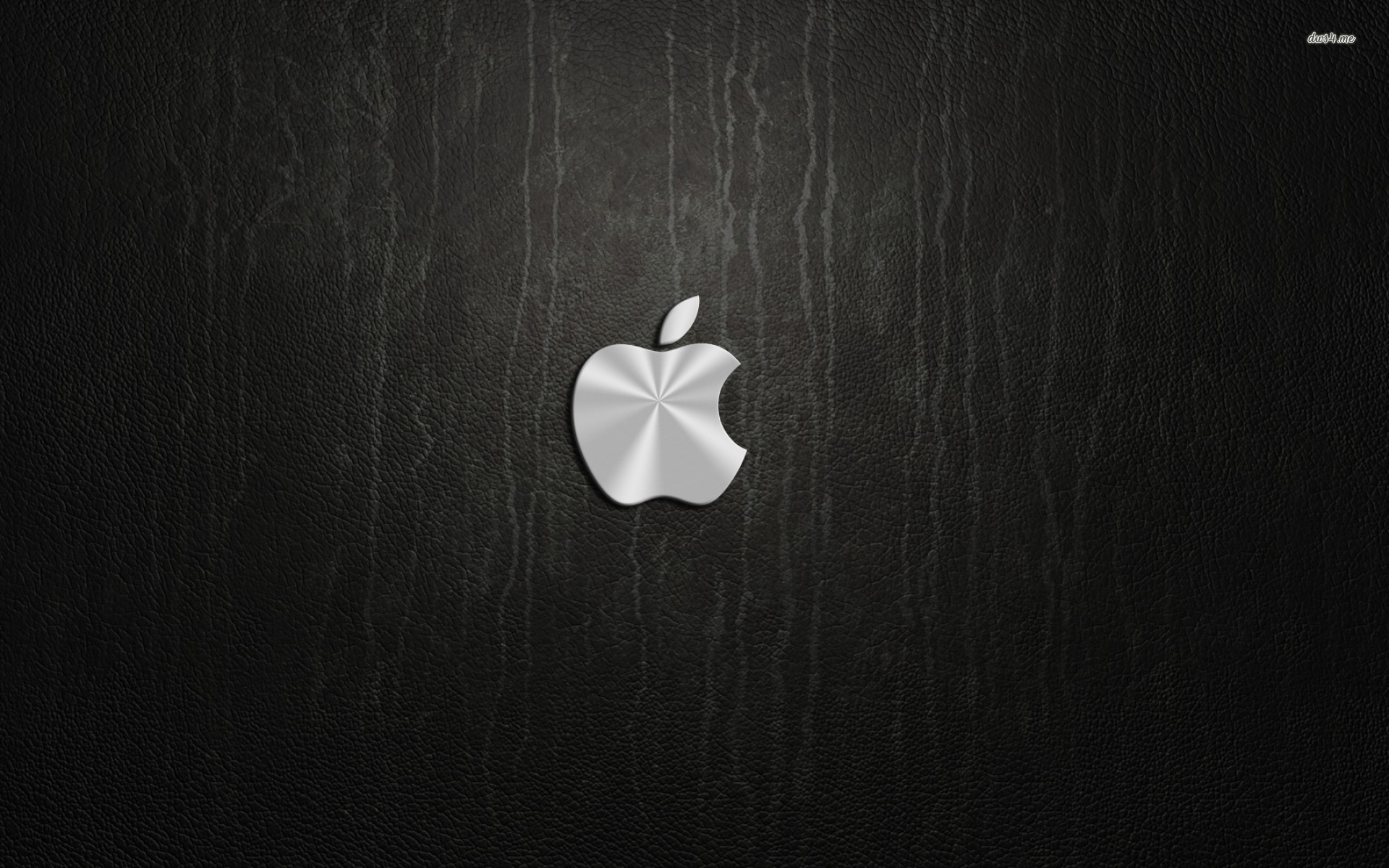 1920x1200 ... Silver Apple on black leather wallpaper  ...