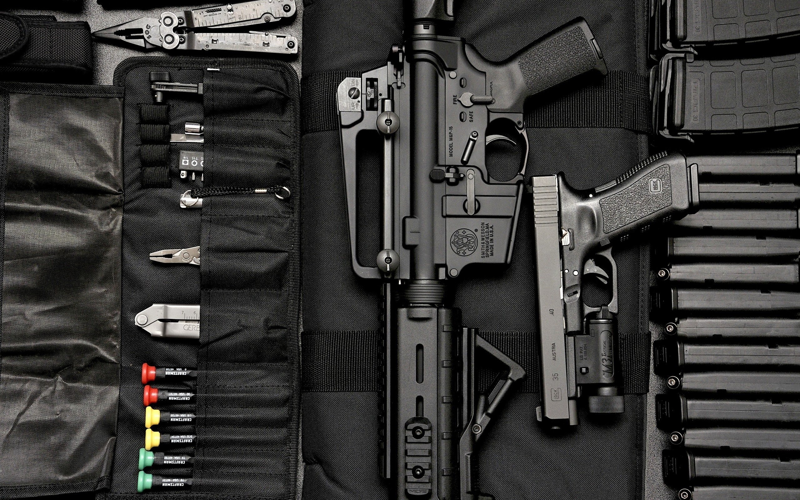 2560x1600  weapons, Magpul, AR-15, Aimpoint comp m4 :: Wallpapers