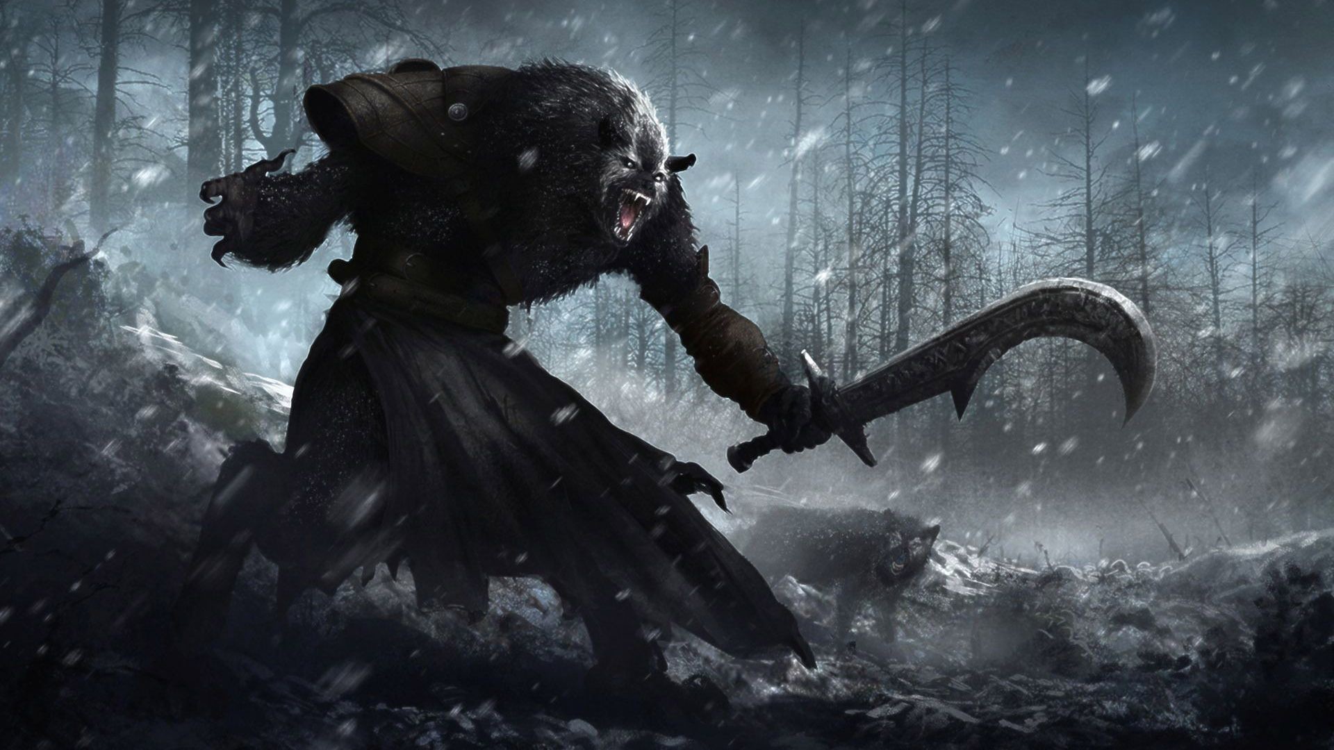 1920x1080 Werewolf with a machete, fantasy,  HD Wallpaper and FREE .