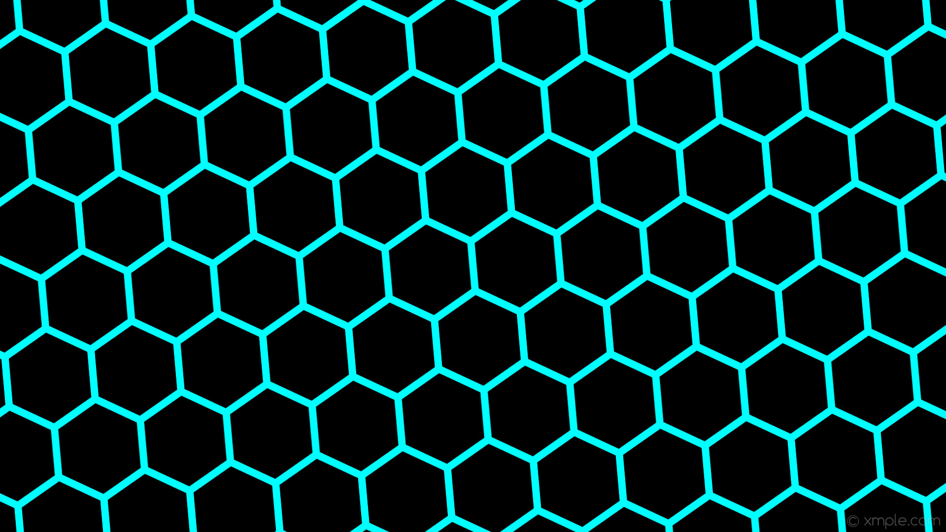 1920x1080 wallpaper honeycomb blue beehive hexagon black aqua cyan #000000 #00ffff  diagonal 5Â° 15px