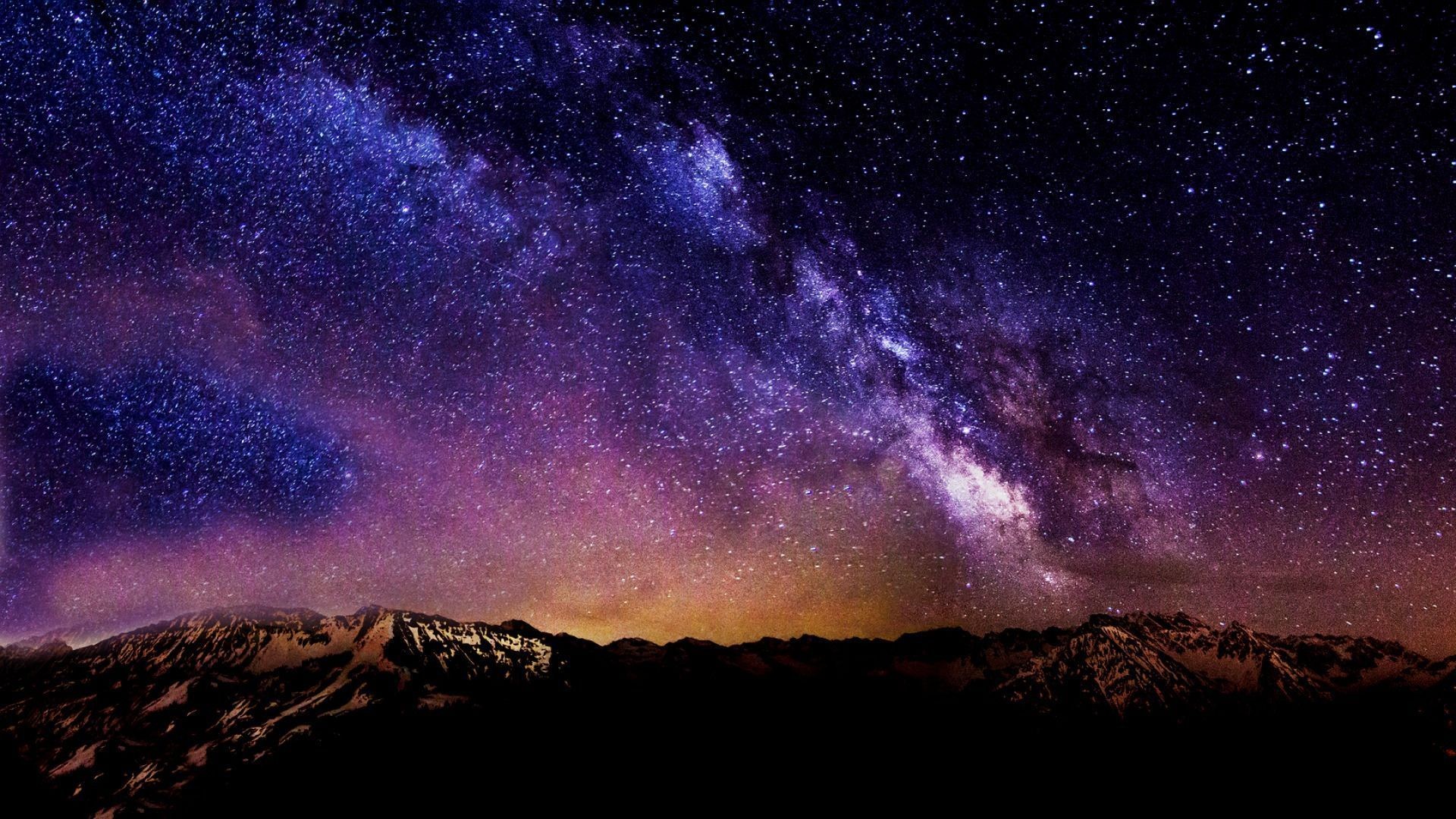 1920x1080 Beautiful Night Sky With Stars And Moon - wallpaper.
