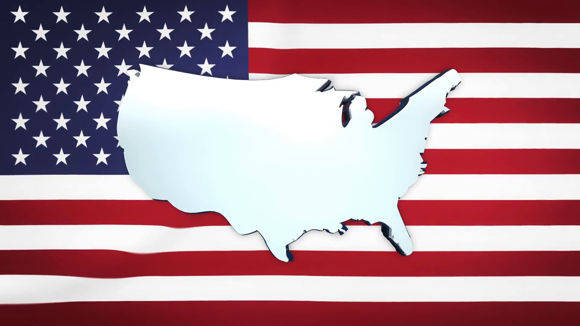 1920x1080 USA map on Stars and Stripes flag