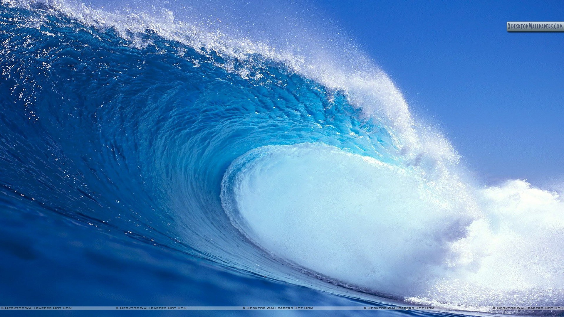 1920x1080 Blue Water Waves Wallpaper