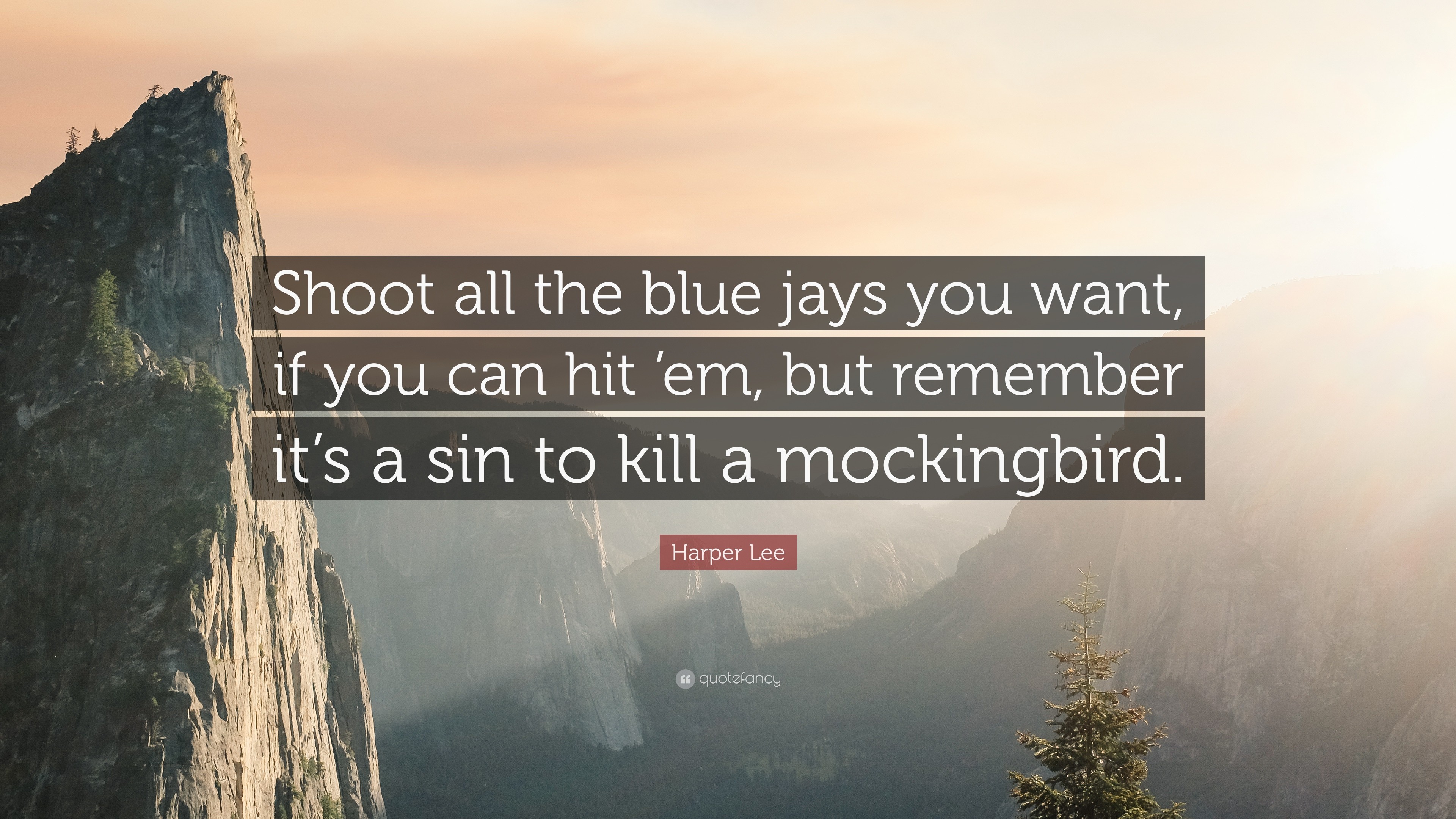 3840x2160 Harper Lee Quote: “Shoot all the blue jays you want, if you can