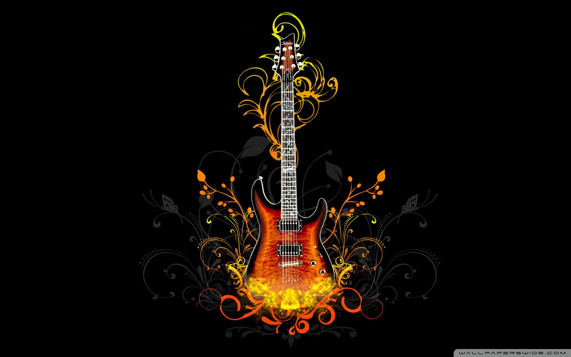 1920x1200 Rockabilly Electric Guitar on Fire â¤ 4K HD Desktop Wallpaper for